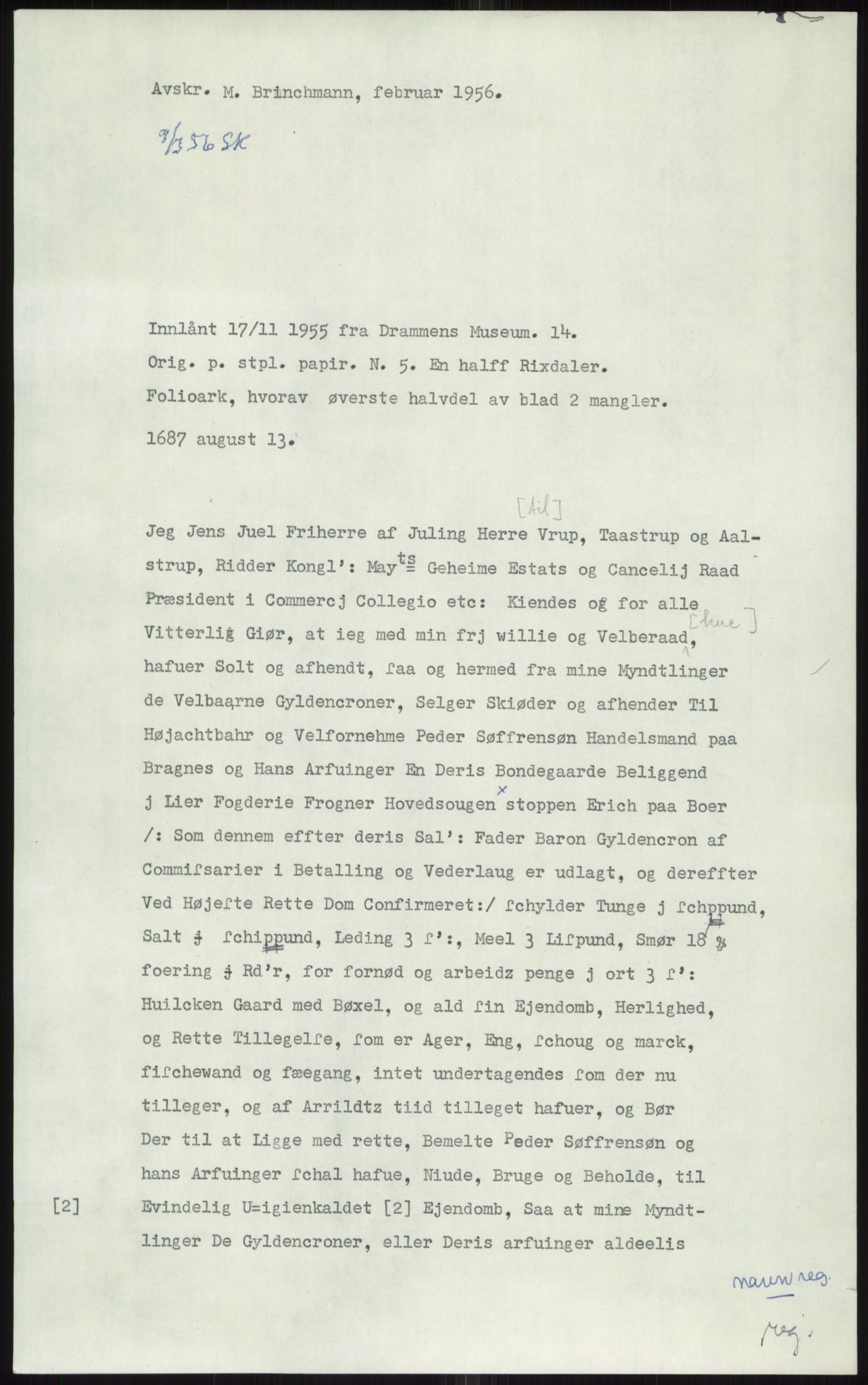 Samlinger til kildeutgivelse, Diplomavskriftsamlingen, AV/RA-EA-4053/H/Ha, p. 1662