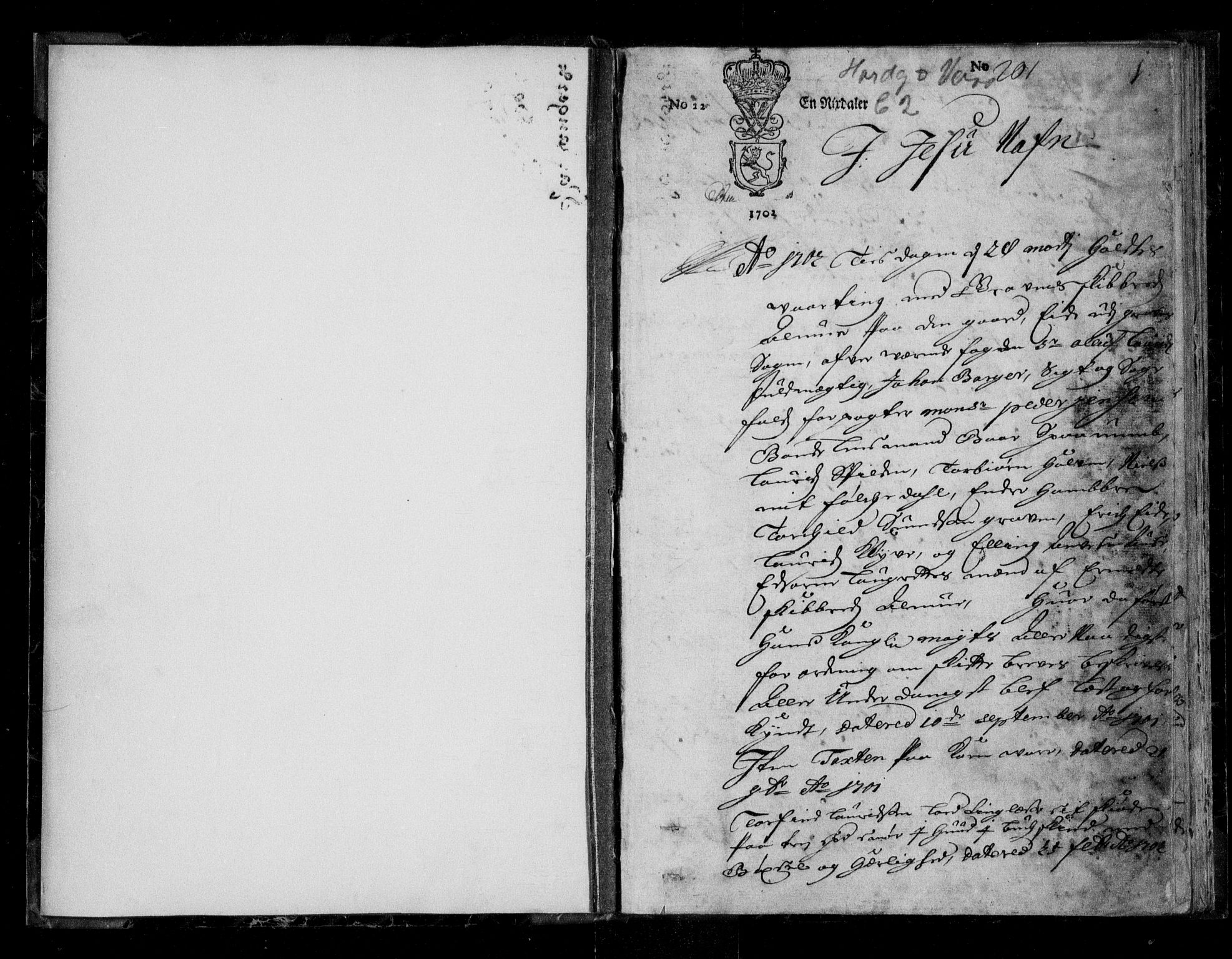 Hardanger og Voss sorenskriveri, AV/SAB-A-2501/1/1A/1Ad/L0002: Tingbok for Hardanger, Voss og Lysekloster, 1702, p. 0b-1a