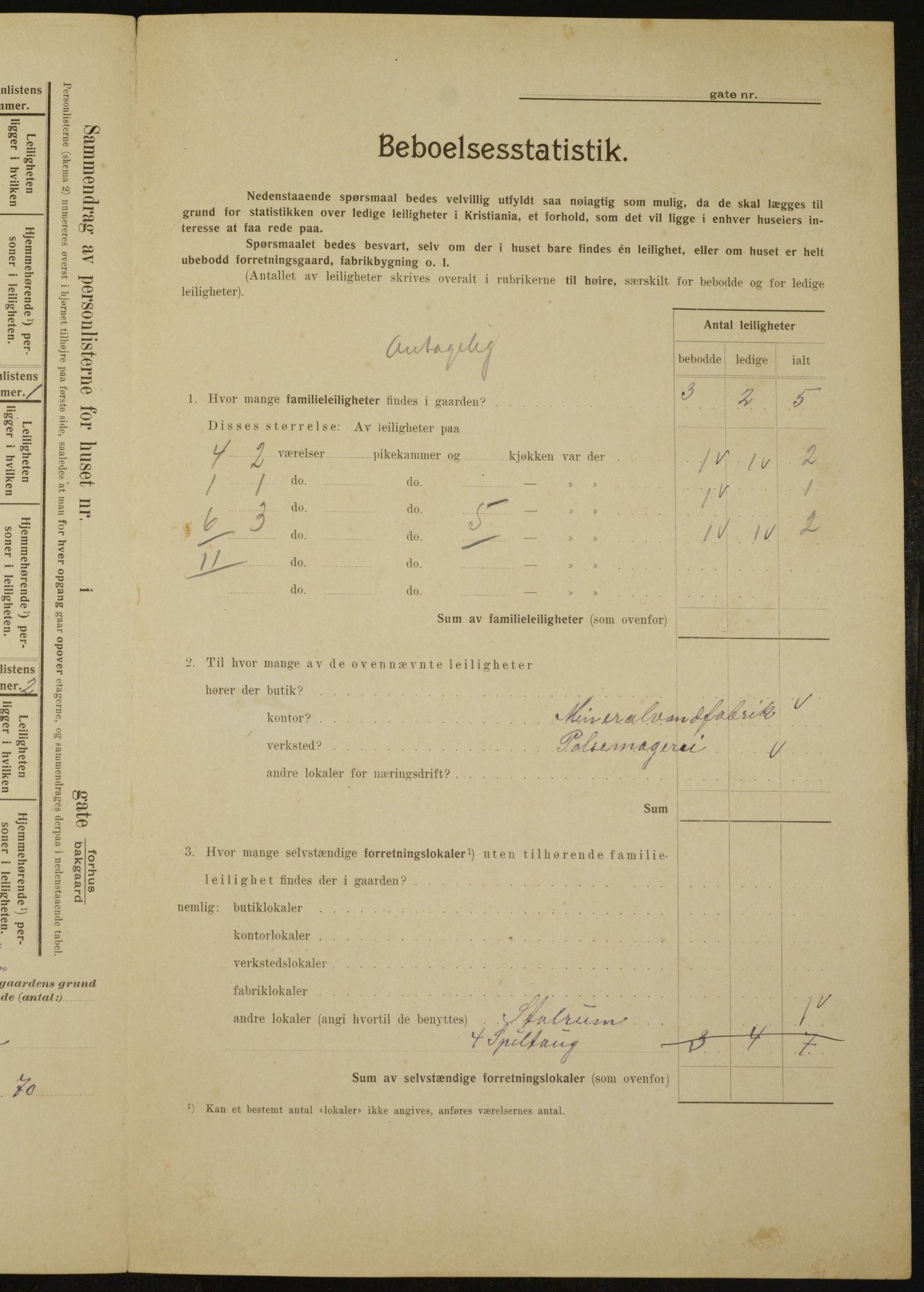 OBA, Municipal Census 1910 for Kristiania, 1910, p. 97466