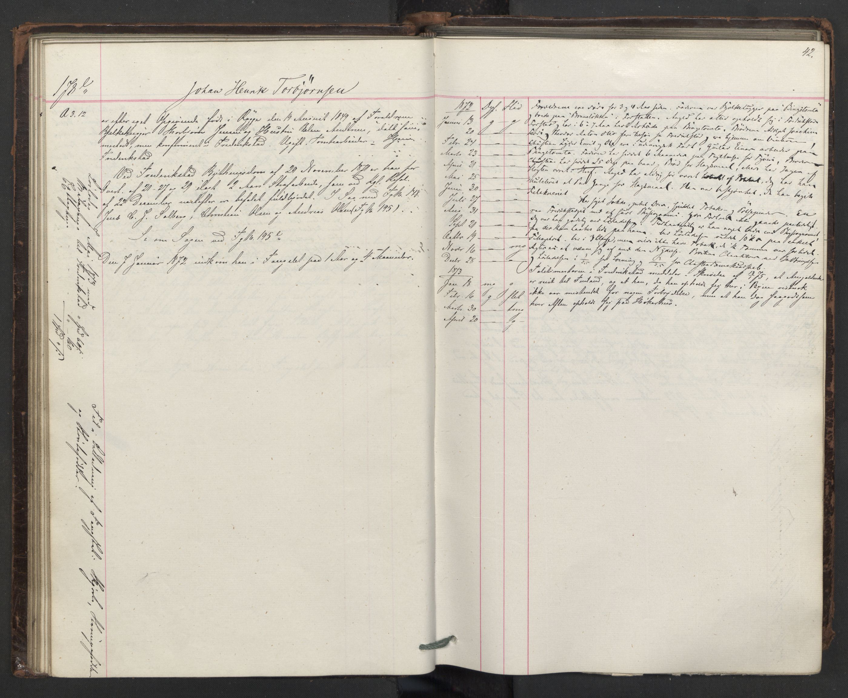 Botsfengslet, AV/RA-S-1539/D/Db/Dbb/L0014: 137e - 437e, 1871-1873, p. 42