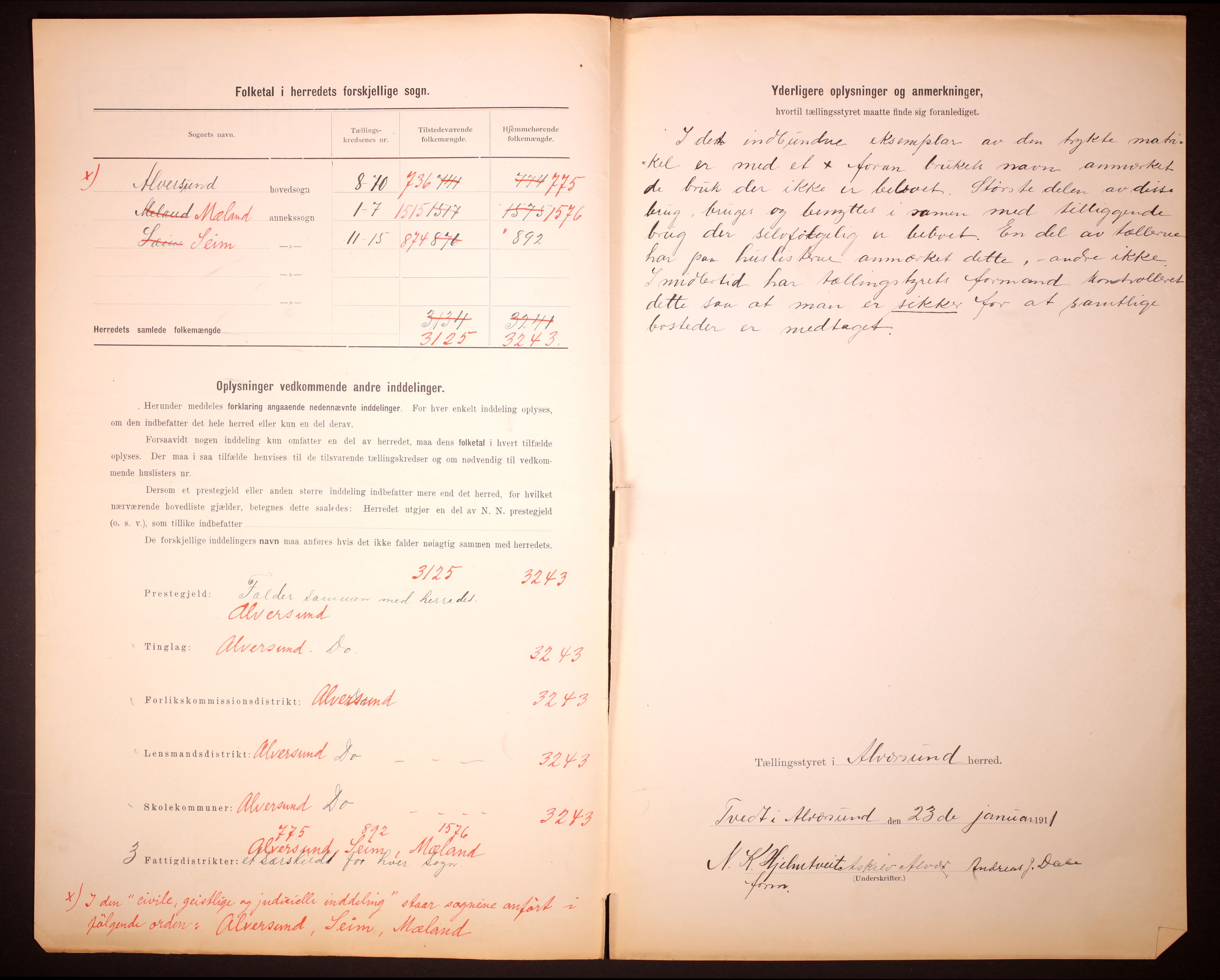 RA, 1910 census for Alversund, 1910, p. 3