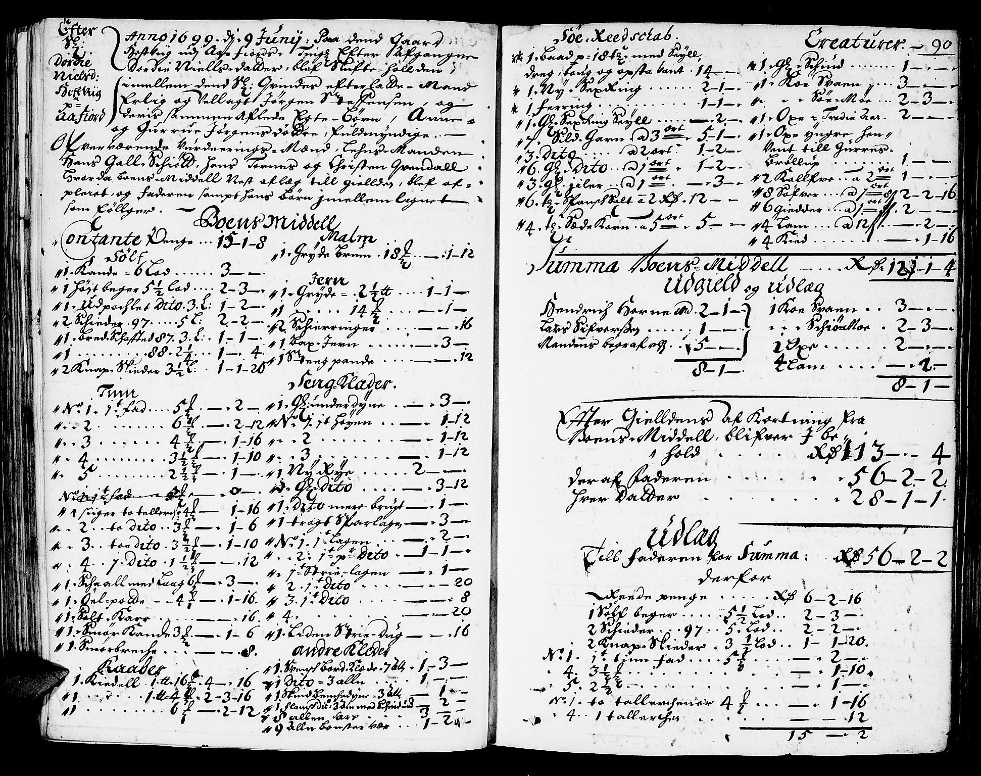 Fosen sorenskriveri, AV/SAT-A-1107/1/3/3A/L0003: Skifteprotokoll, 1696-1709, p. 90