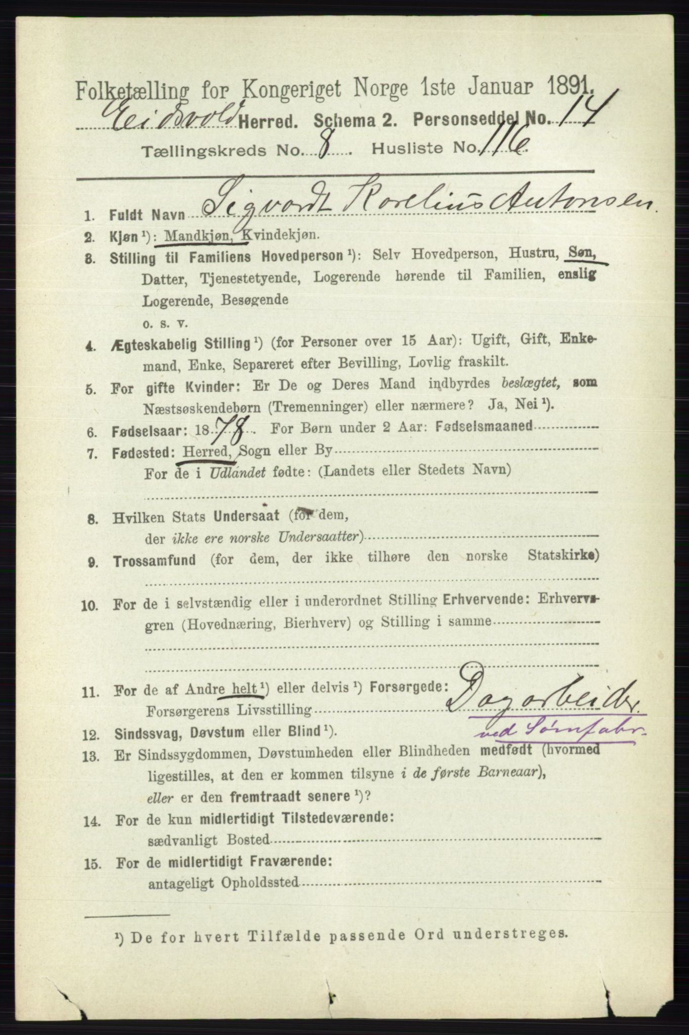 RA, 1891 census for 0237 Eidsvoll, 1891, p. 6035