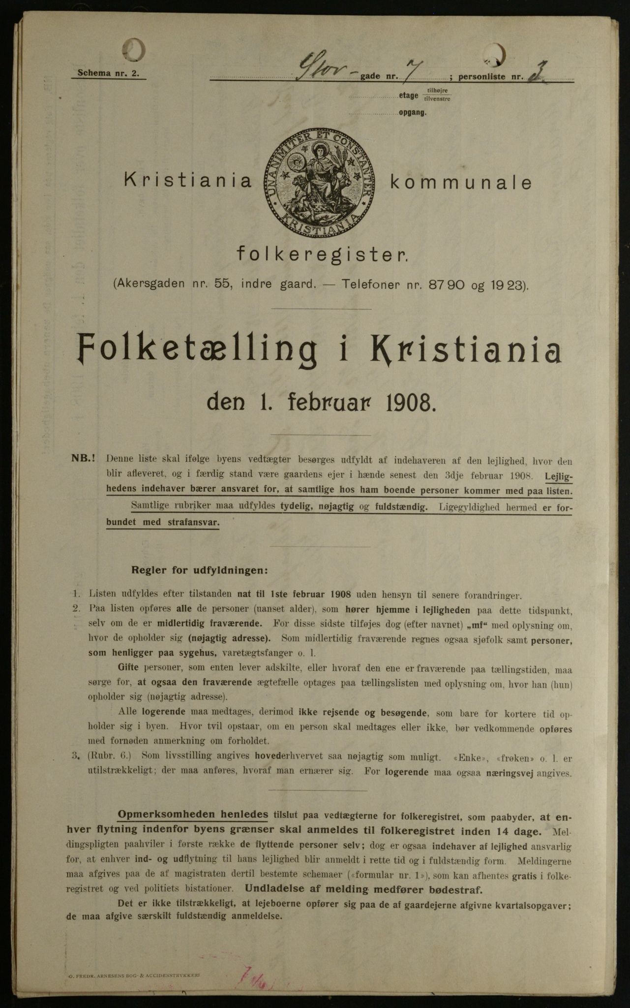 OBA, Municipal Census 1908 for Kristiania, 1908, p. 92504