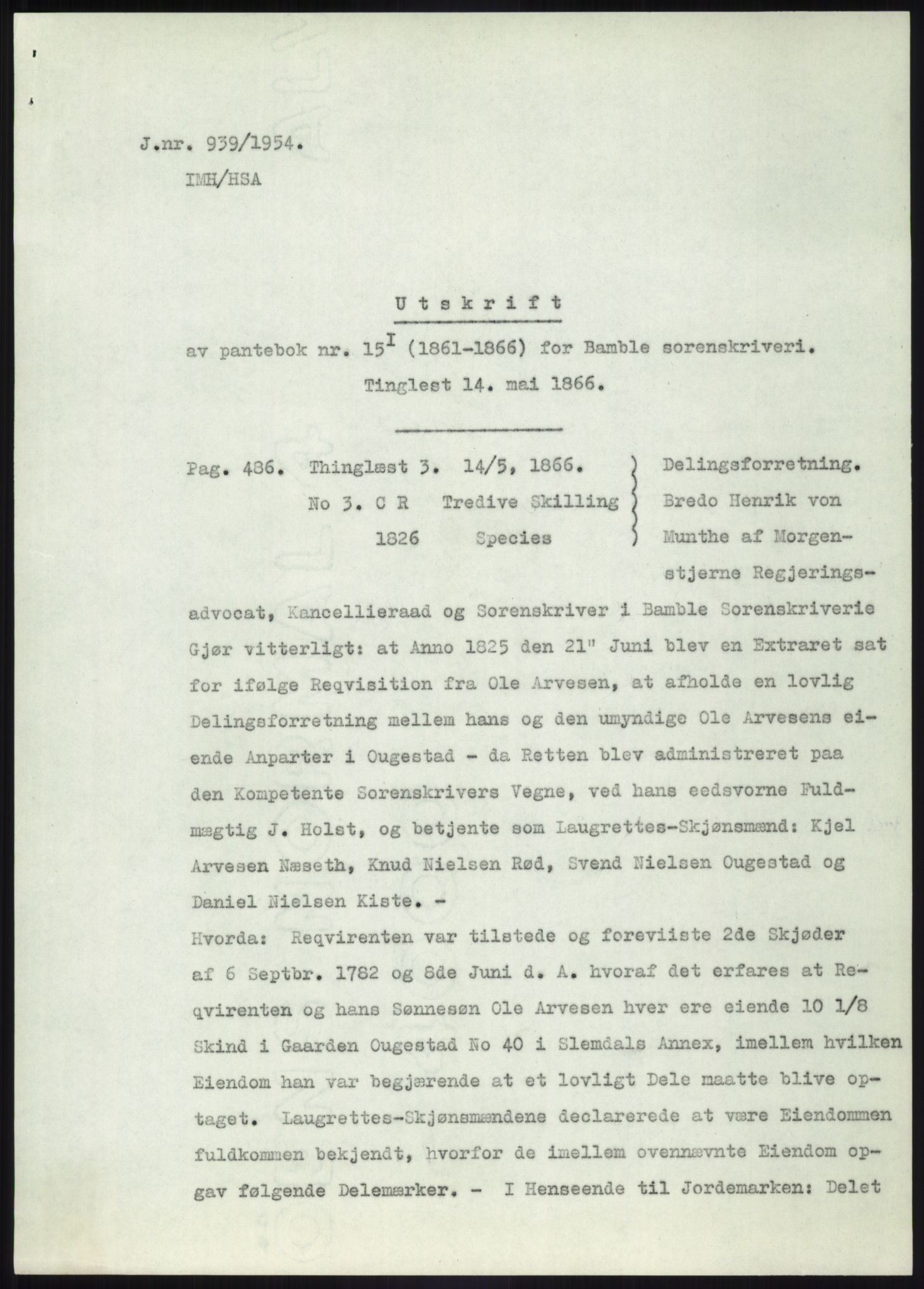 Statsarkivet i Kongsberg, AV/SAKO-A-0001/E/Ee/L0001: Avskrifter, SAO jnr. 744/1944, 933/1944, 340/1947 og 397/1954 - 959/1954, 1944-1954, p. 502
