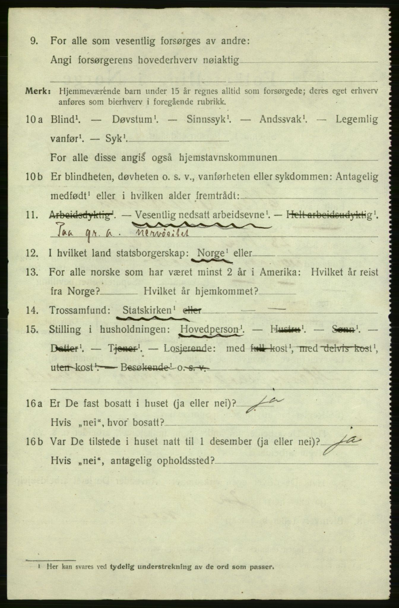 SAB, 1920 census for Florø, 1920, p. 2053