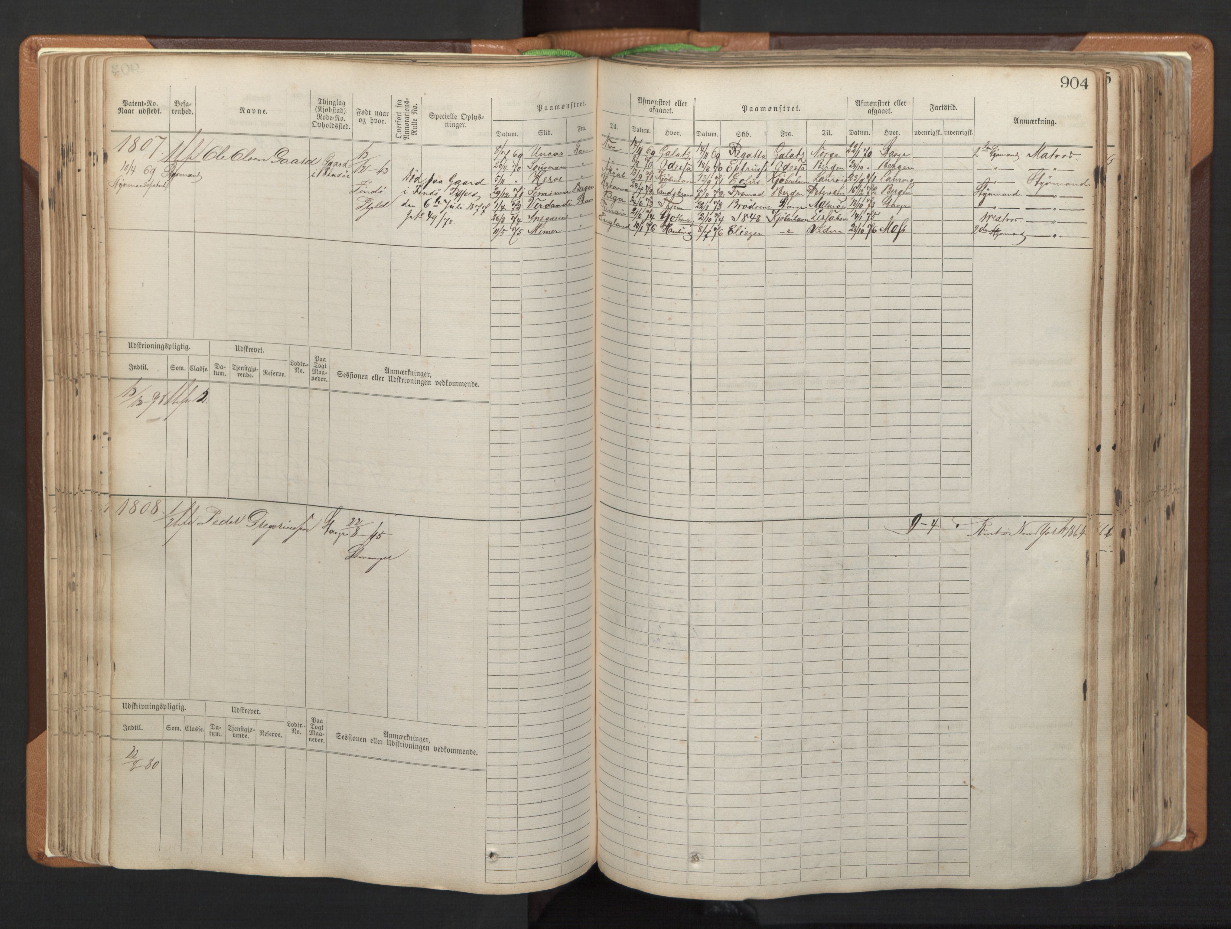 Stavanger sjømannskontor, AV/SAST-A-102006/F/Fb/Fbb/L0006: Sjøfartshovedrulle, patentnr. 1607-2402 (del 3), 1869-1880, p. 103