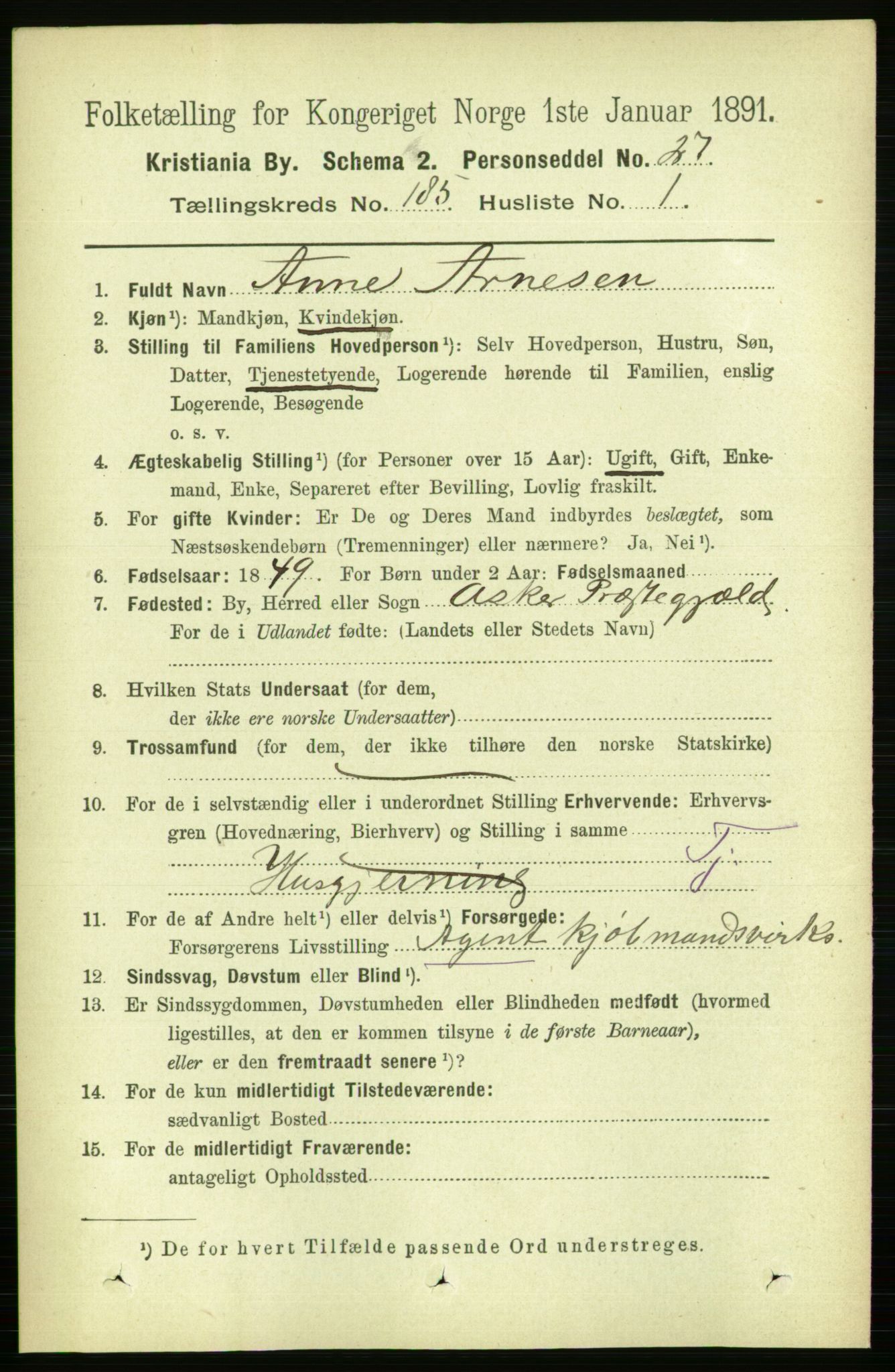 RA, 1891 census for 0301 Kristiania, 1891, p. 110903