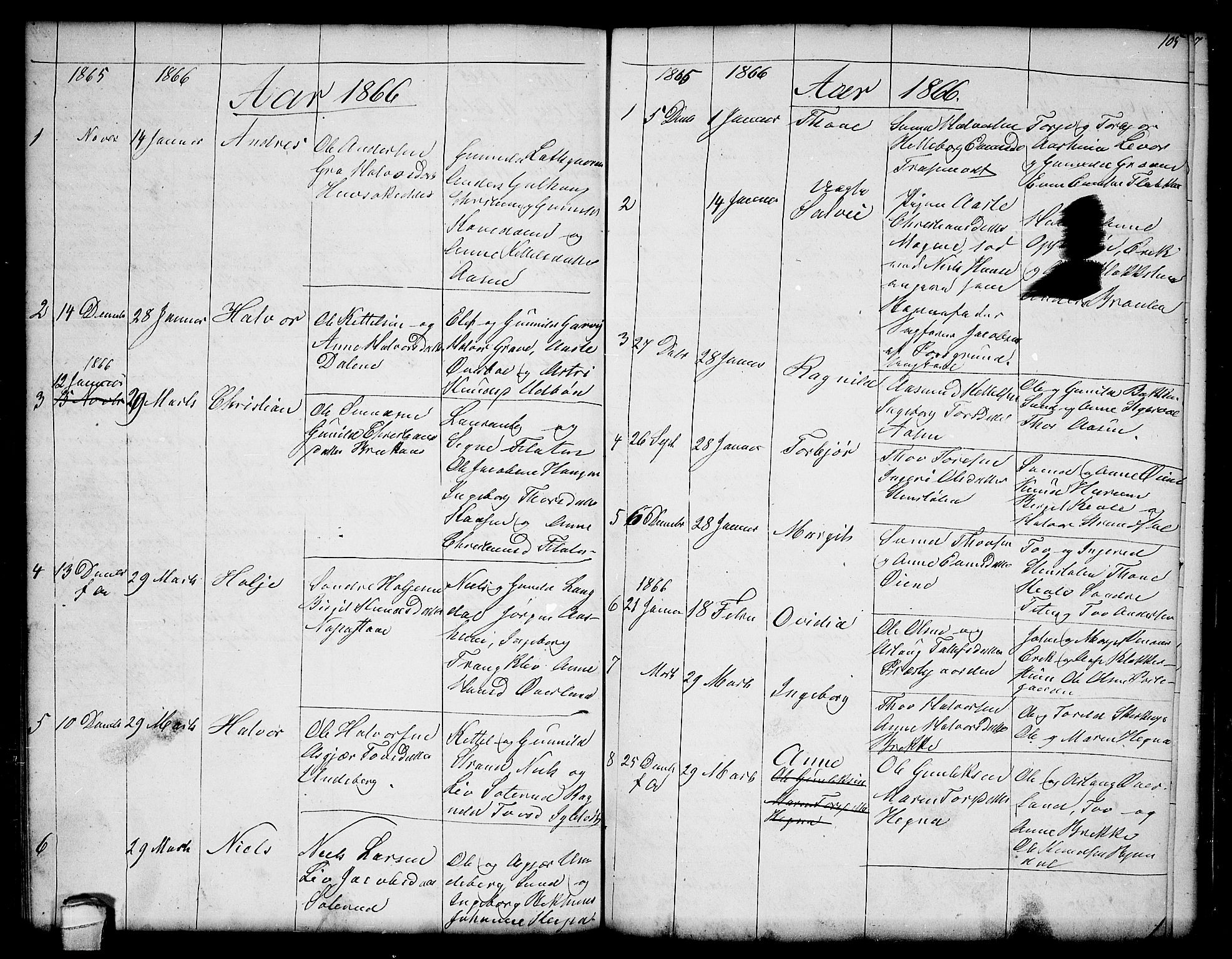 Seljord kirkebøker, SAKO/A-20/G/Ga/L0002: Parish register (copy) no. I 2, 1838-1866, p. 105