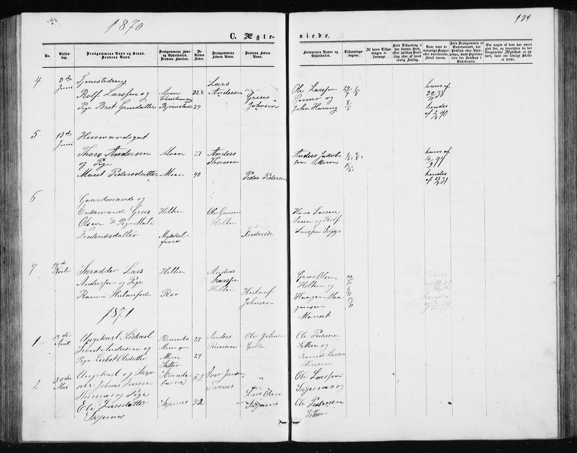 Ministerialprotokoller, klokkerbøker og fødselsregistre - Møre og Romsdal, AV/SAT-A-1454/597/L1064: Parish register (copy) no. 597C01, 1866-1898, p. 131