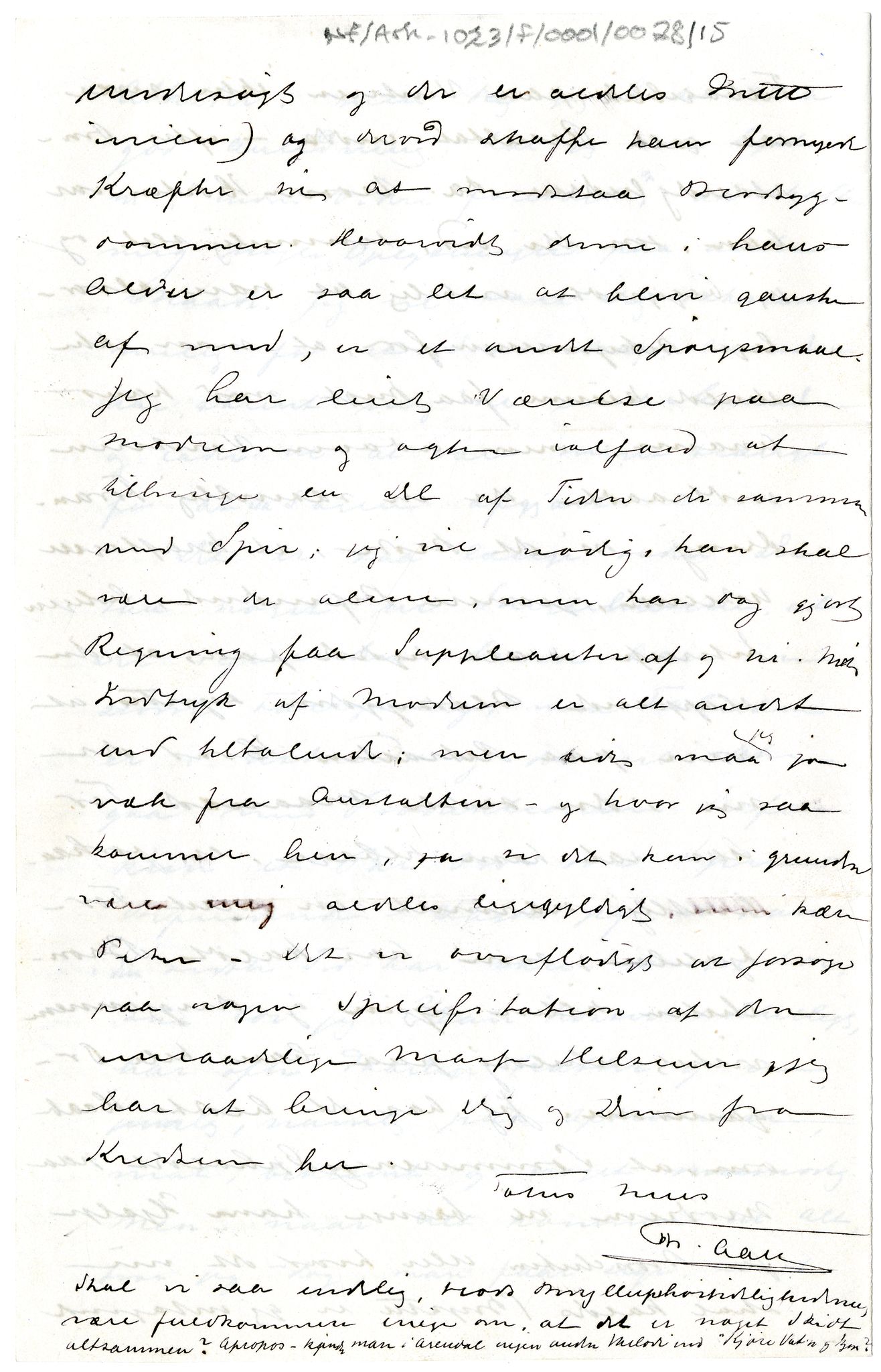 Diderik Maria Aalls brevsamling, NF/Ark-1023/F/L0001: D.M. Aalls brevsamling. A - B, 1738-1889, p. 351