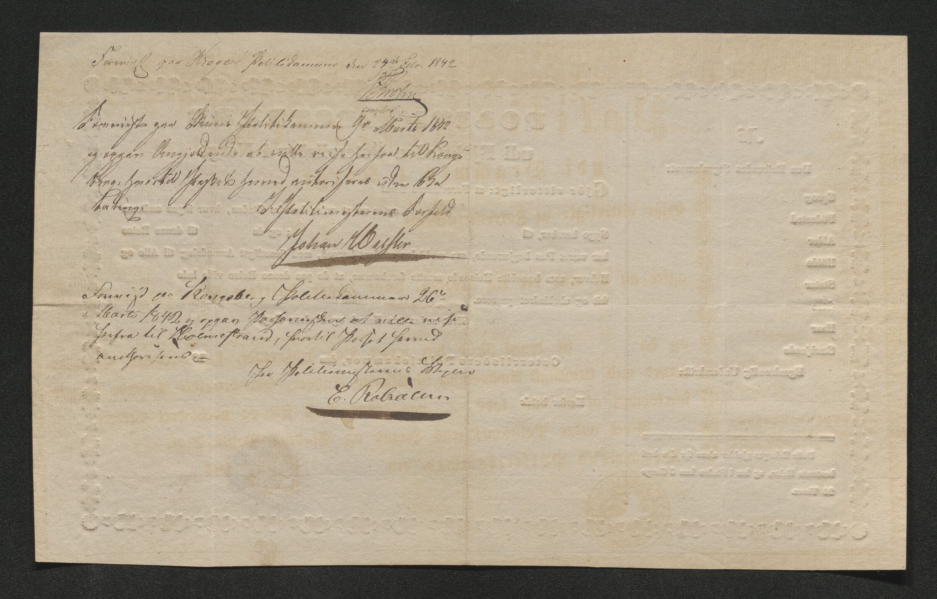 Drammen politikammer, AV/SAKO-A-623/I/Ia/Iab/L0006: Innleverte pass, 1841-1842, p. 429