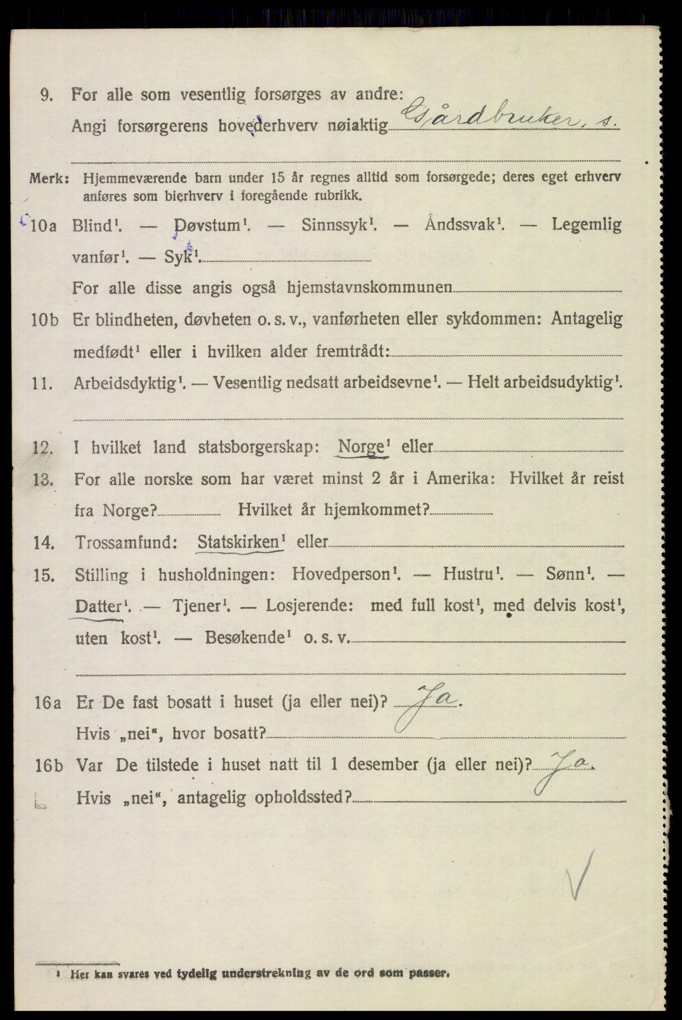 SAH, 1920 census for Alvdal, 1920, p. 1445