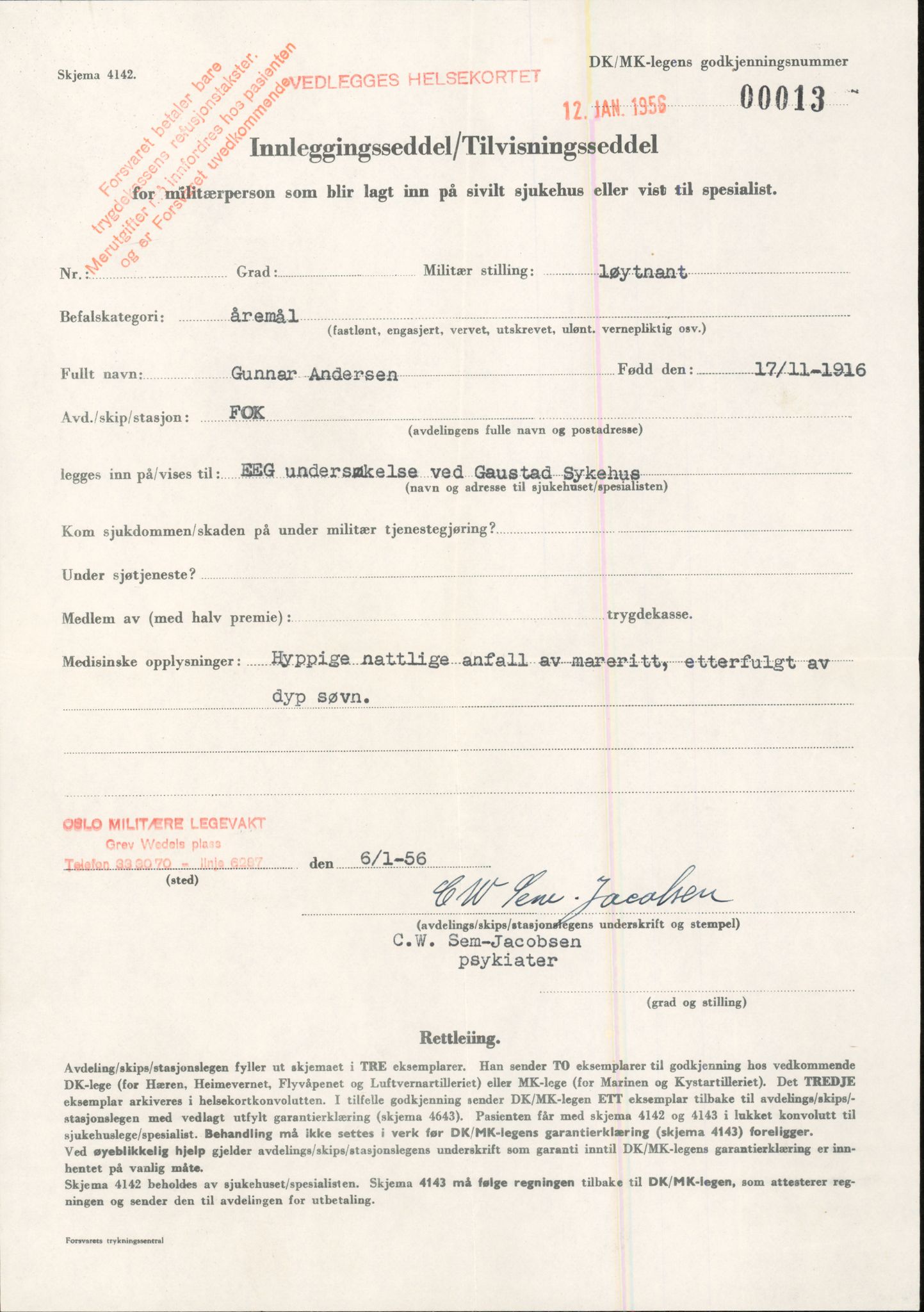 Forsvaret, Rygge hovedflystasjon, AV/RA-RAFA-2298/P/Pd/L0039: Andersen, Gunnar Bjarne - Coward, Christian - f. 1916, 1916, p. 60