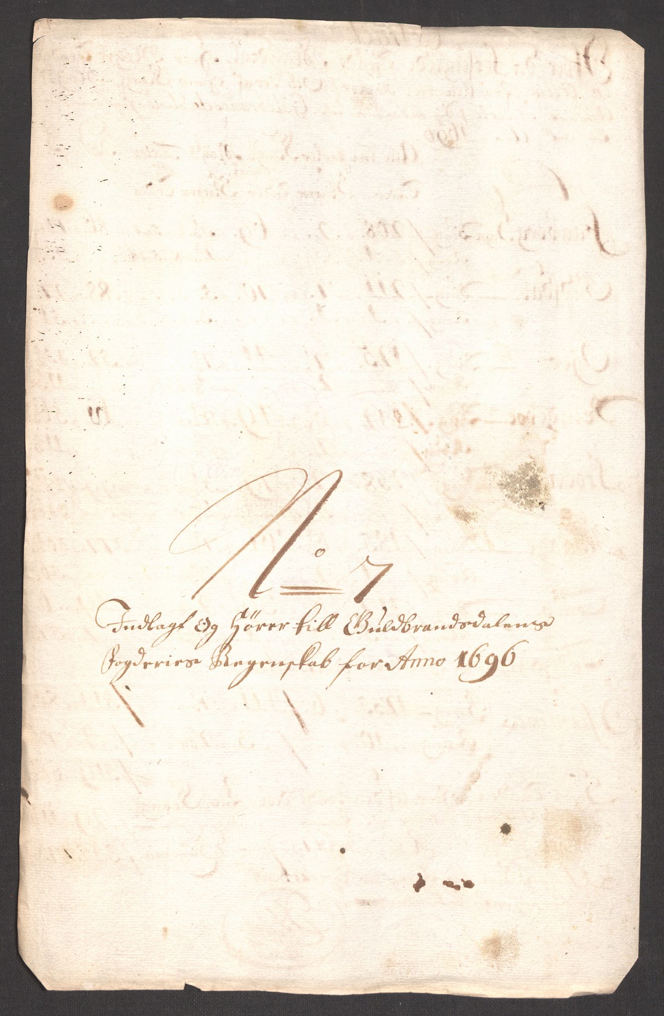 Rentekammeret inntil 1814, Reviderte regnskaper, Fogderegnskap, RA/EA-4092/R17/L1170: Fogderegnskap Gudbrandsdal, 1696-1697, p. 93