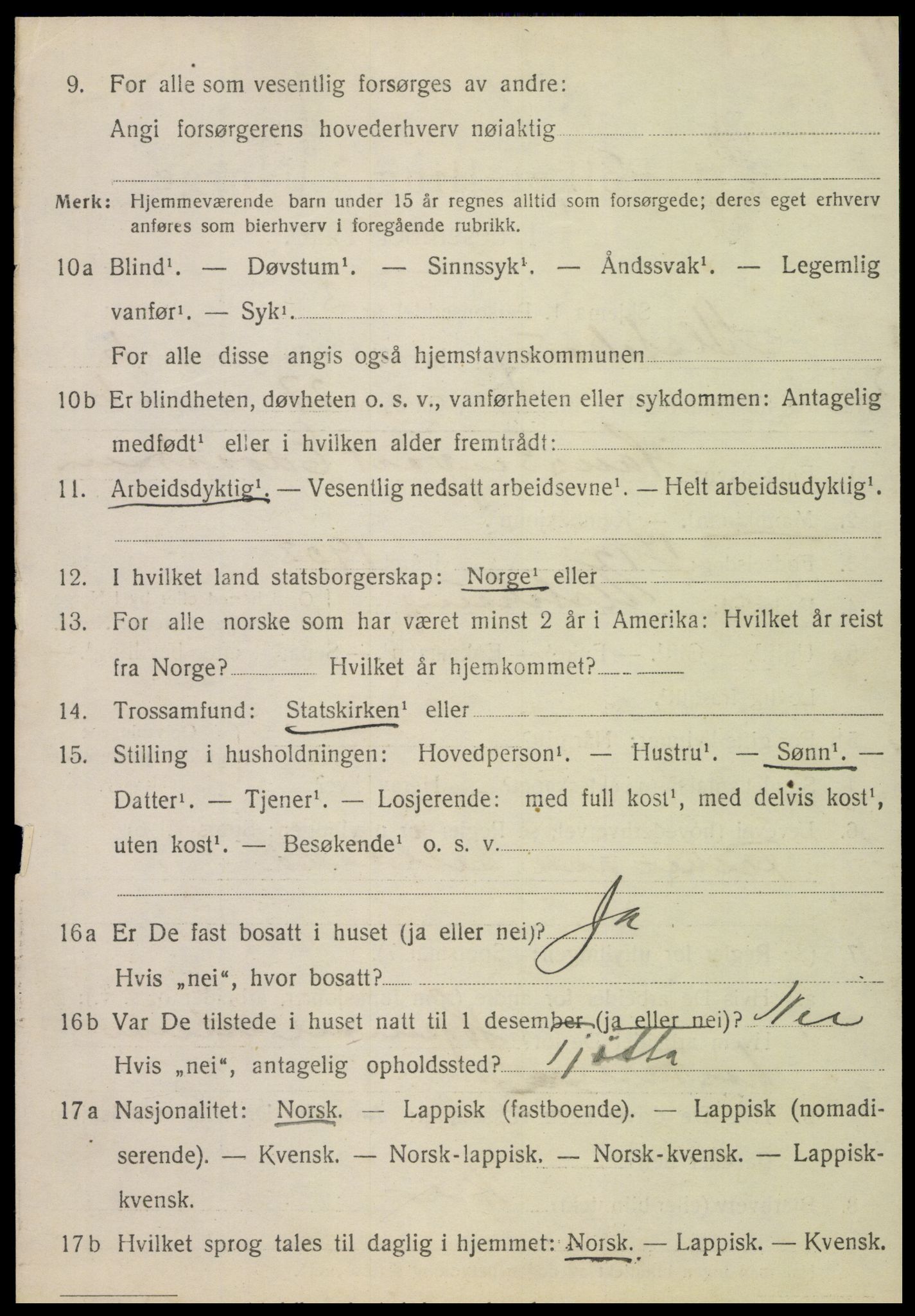 SAT, 1920 census for Alstahaug, 1920, p. 3266