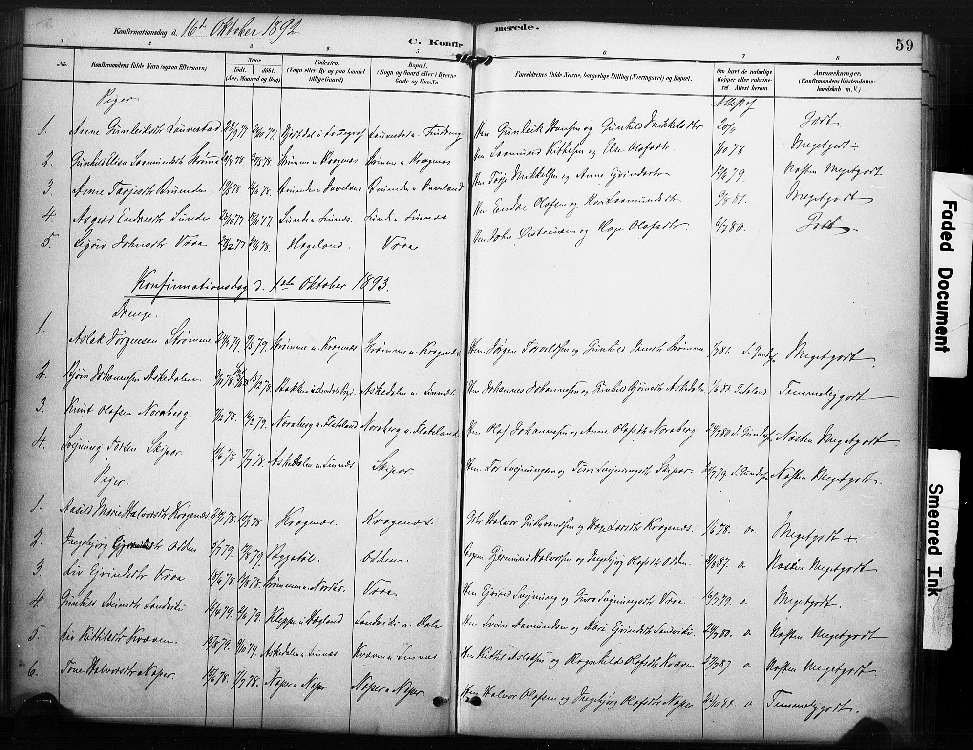 Kviteseid kirkebøker, SAKO/A-276/F/Fc/L0002: Parish register (official) no. III 2, 1882-1908, p. 59