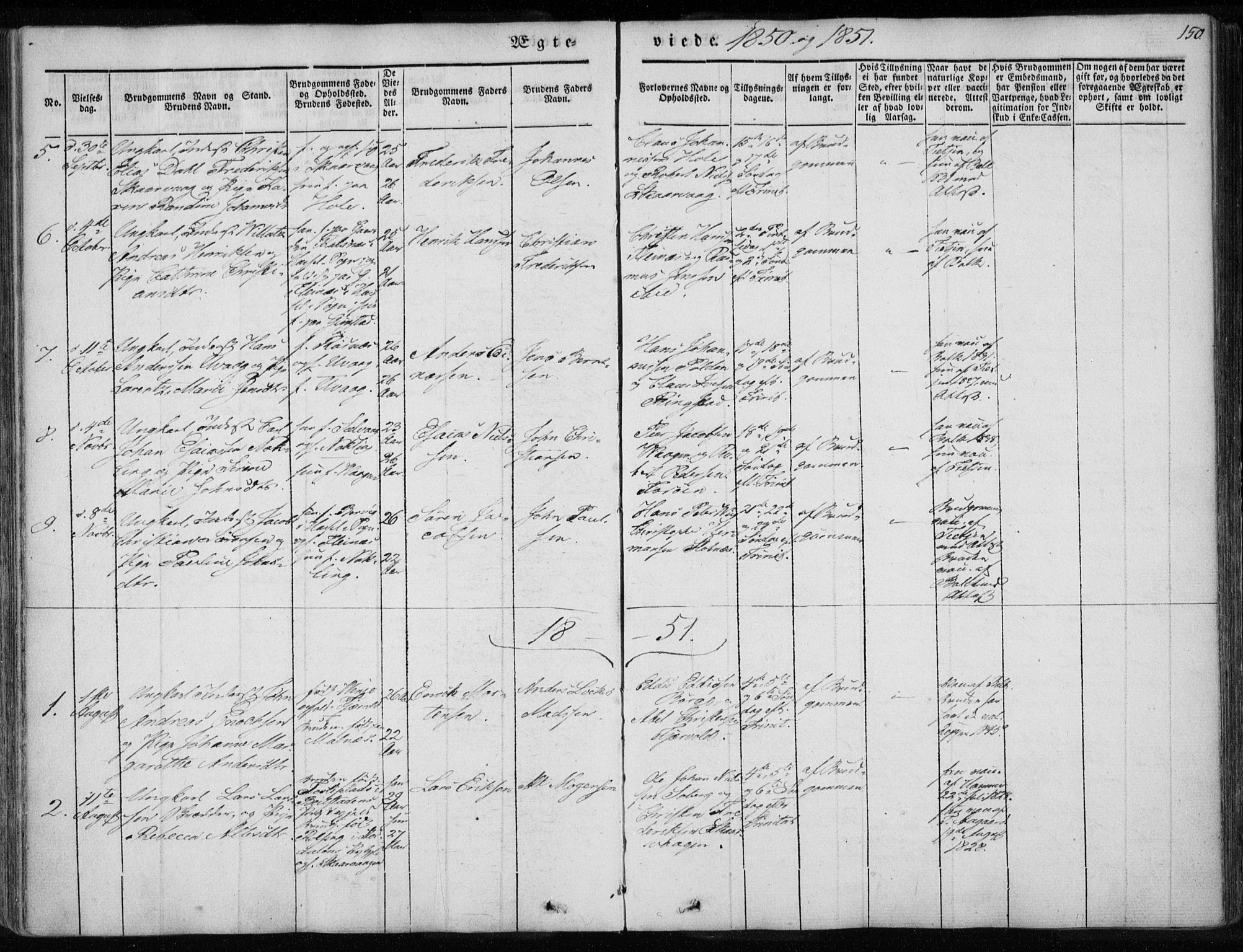 Ministerialprotokoller, klokkerbøker og fødselsregistre - Nordland, AV/SAT-A-1459/891/L1299: Parish register (official) no. 891A04, 1841-1856, p. 150