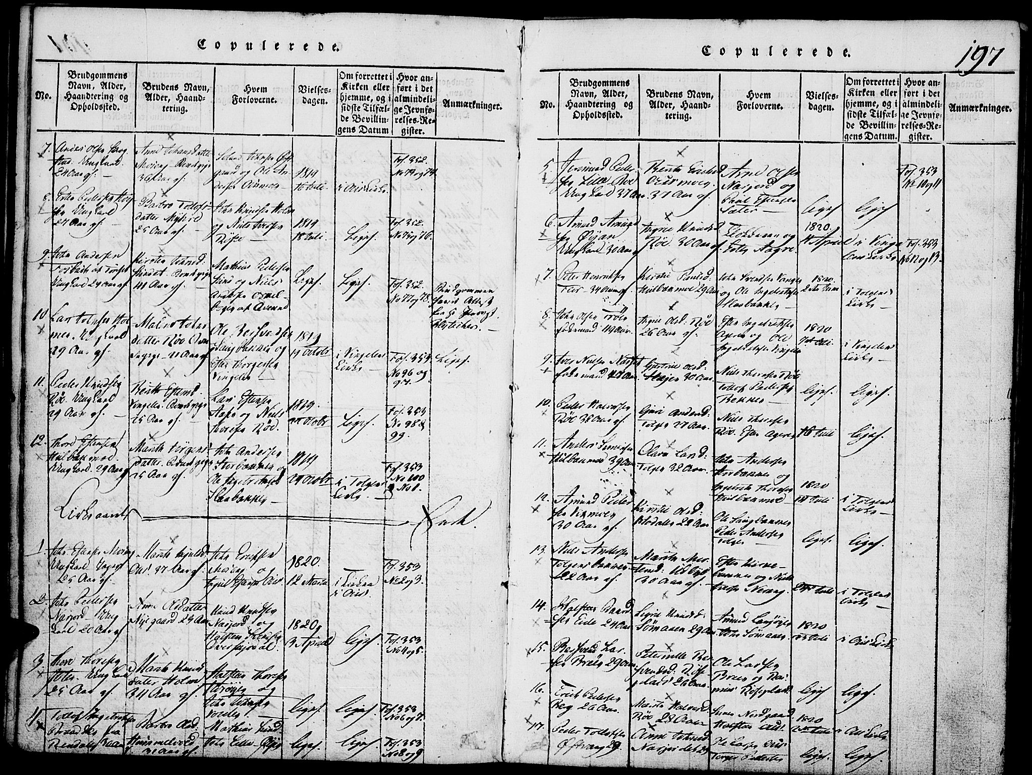 Tolga prestekontor, SAH/PREST-062/K/L0004: Parish register (official) no. 4, 1815-1836, p. 197