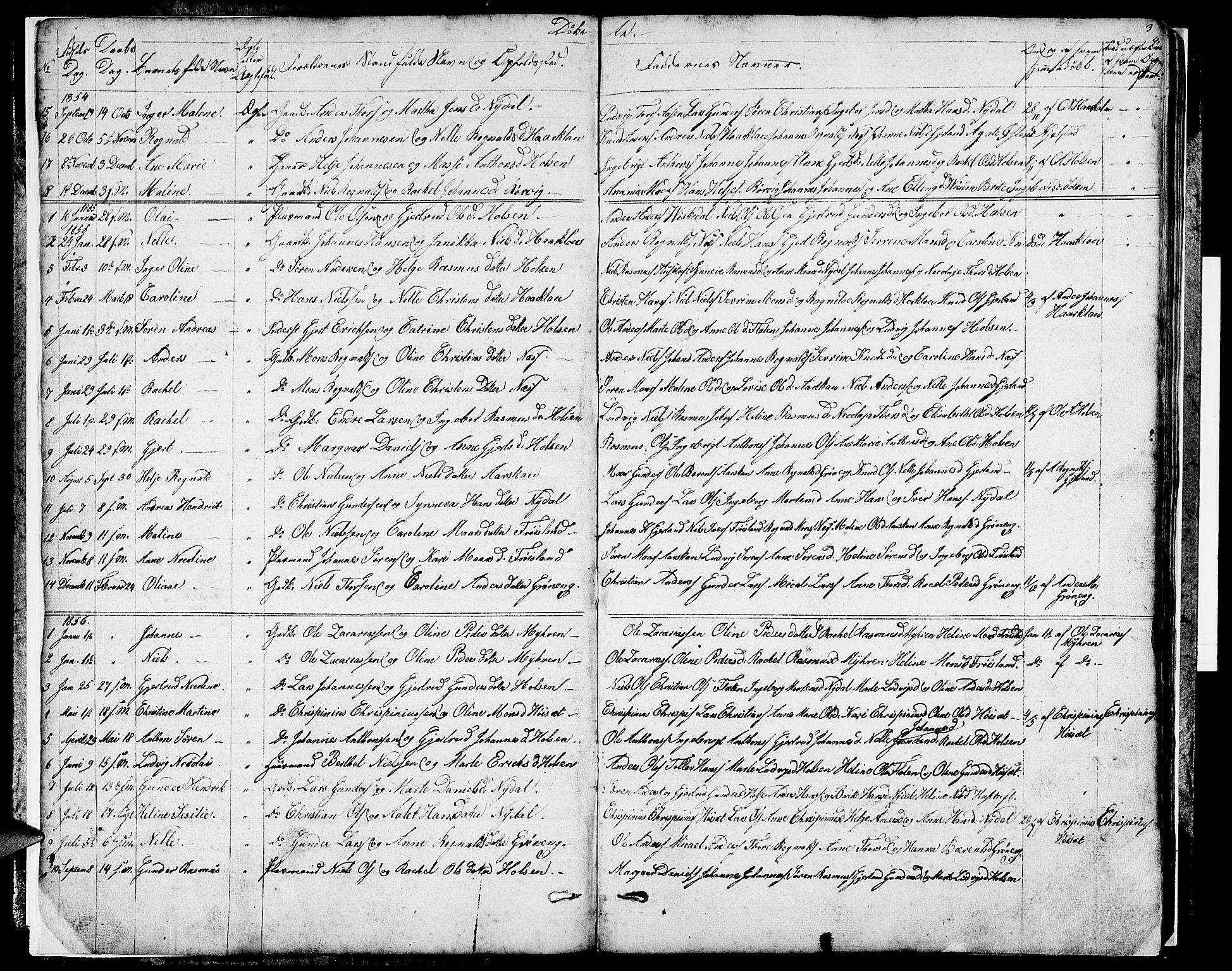 Førde sokneprestembete, SAB/A-79901/H/Hab/Habc/L0001: Parish register (copy) no. C 1, 1853-1880, p. 3