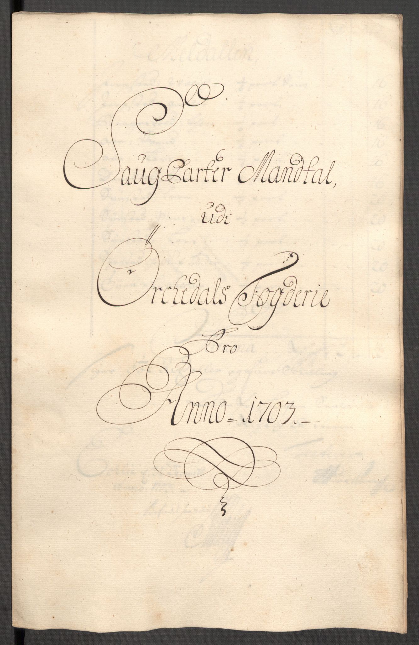 Rentekammeret inntil 1814, Reviderte regnskaper, Fogderegnskap, AV/RA-EA-4092/R60/L3953: Fogderegnskap Orkdal og Gauldal, 1703, p. 104