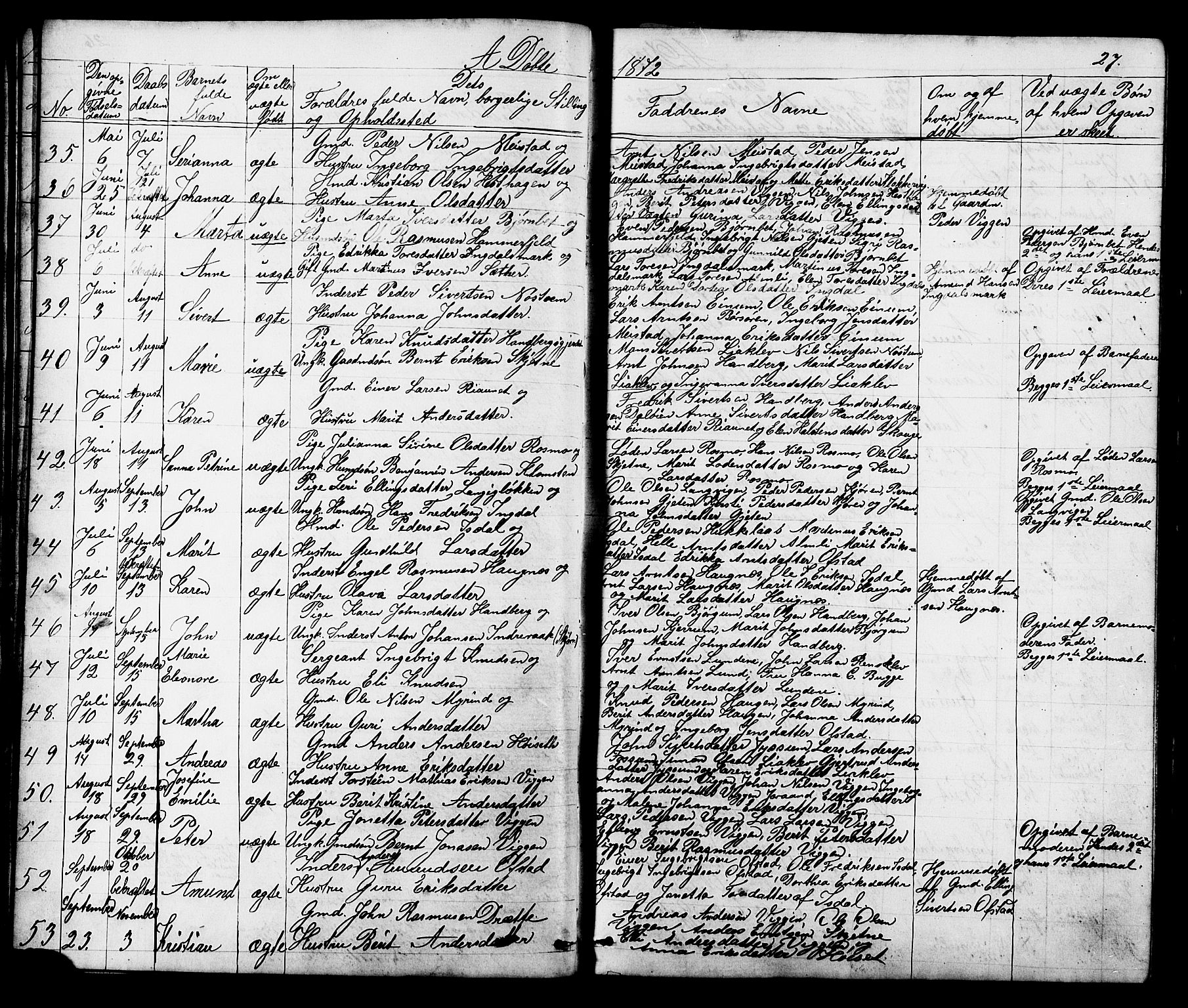 Ministerialprotokoller, klokkerbøker og fødselsregistre - Sør-Trøndelag, SAT/A-1456/665/L0777: Parish register (copy) no. 665C02, 1867-1915, p. 27