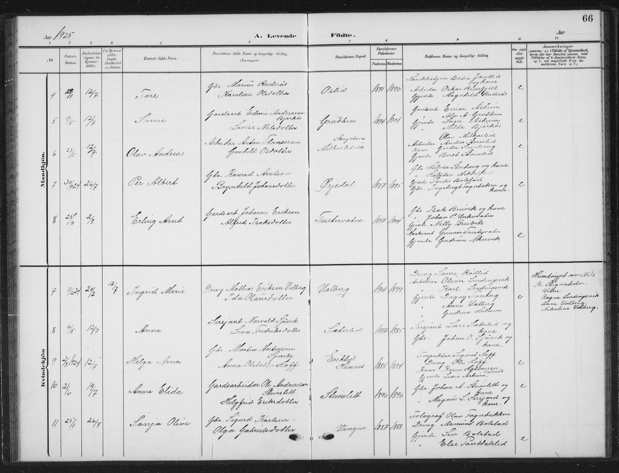 Ministerialprotokoller, klokkerbøker og fødselsregistre - Nordland, AV/SAT-A-1459/823/L0331: Parish register (copy) no. 823C03, 1905-1934, p. 66