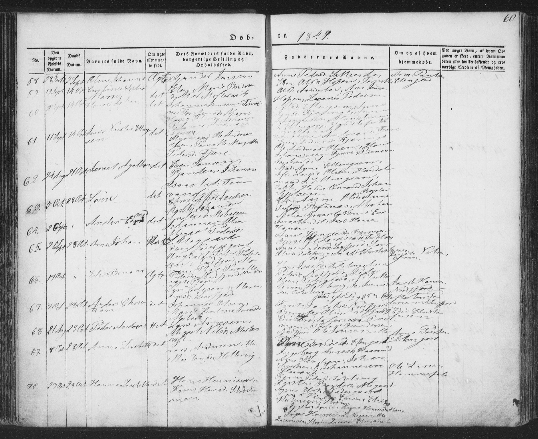 Ministerialprotokoller, klokkerbøker og fødselsregistre - Nordland, AV/SAT-A-1459/853/L0769: Parish register (official) no. 853A08, 1836-1856, p. 60