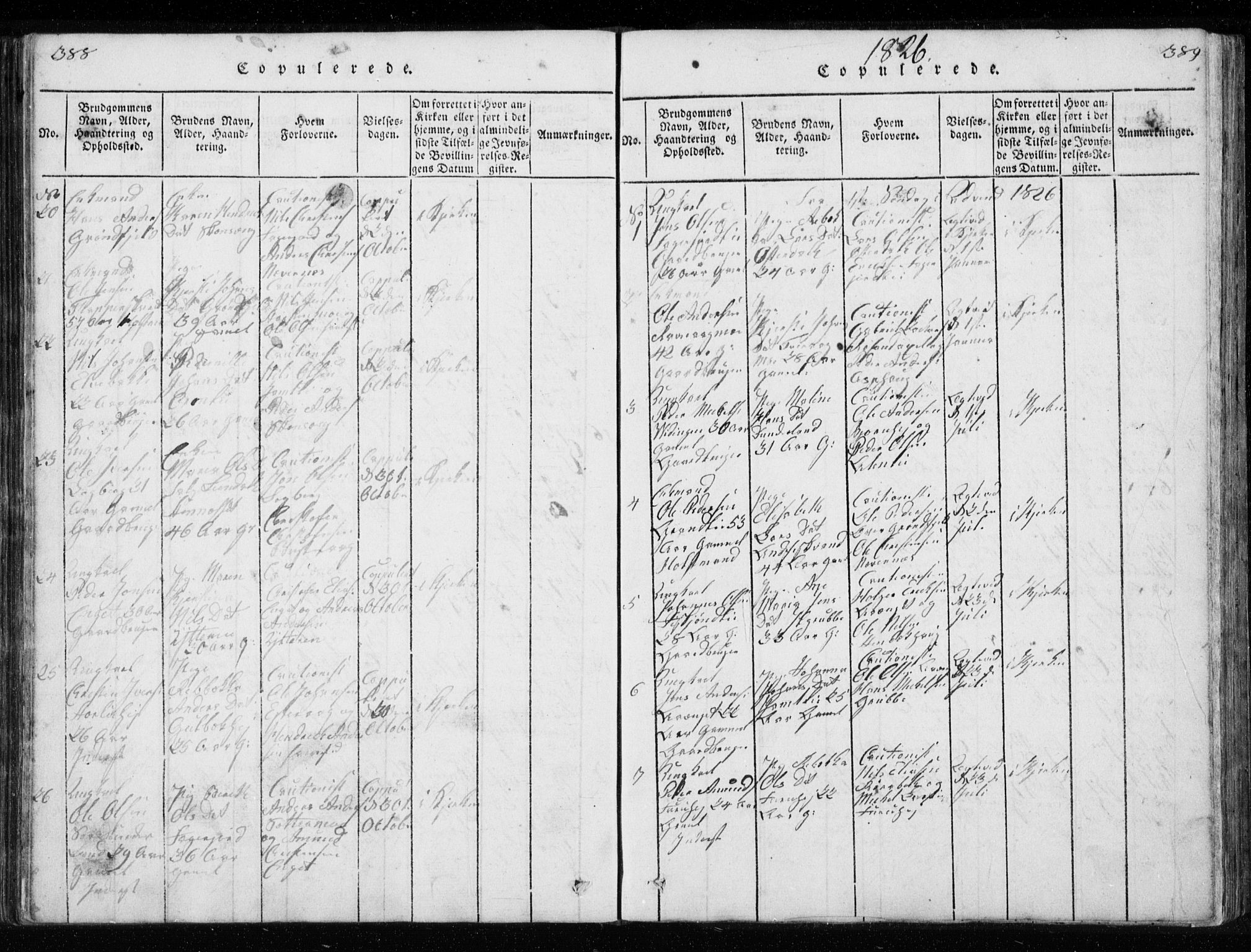 Ministerialprotokoller, klokkerbøker og fødselsregistre - Nordland, SAT/A-1459/827/L0412: Parish register (copy) no. 827C01, 1820-1841, p. 388-389