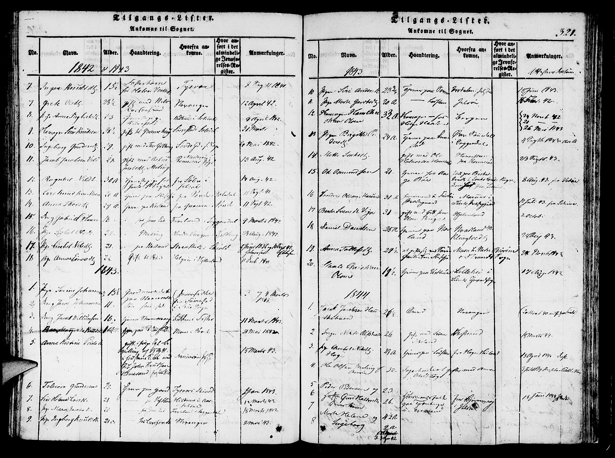 Finnøy sokneprestkontor, SAST/A-101825/H/Ha/Haa/L0006: Parish register (official) no. A 6, 1816-1846, p. 321