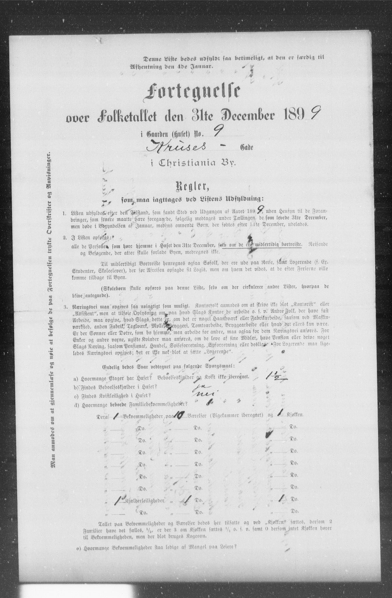 OBA, Municipal Census 1899 for Kristiania, 1899, p. 7180