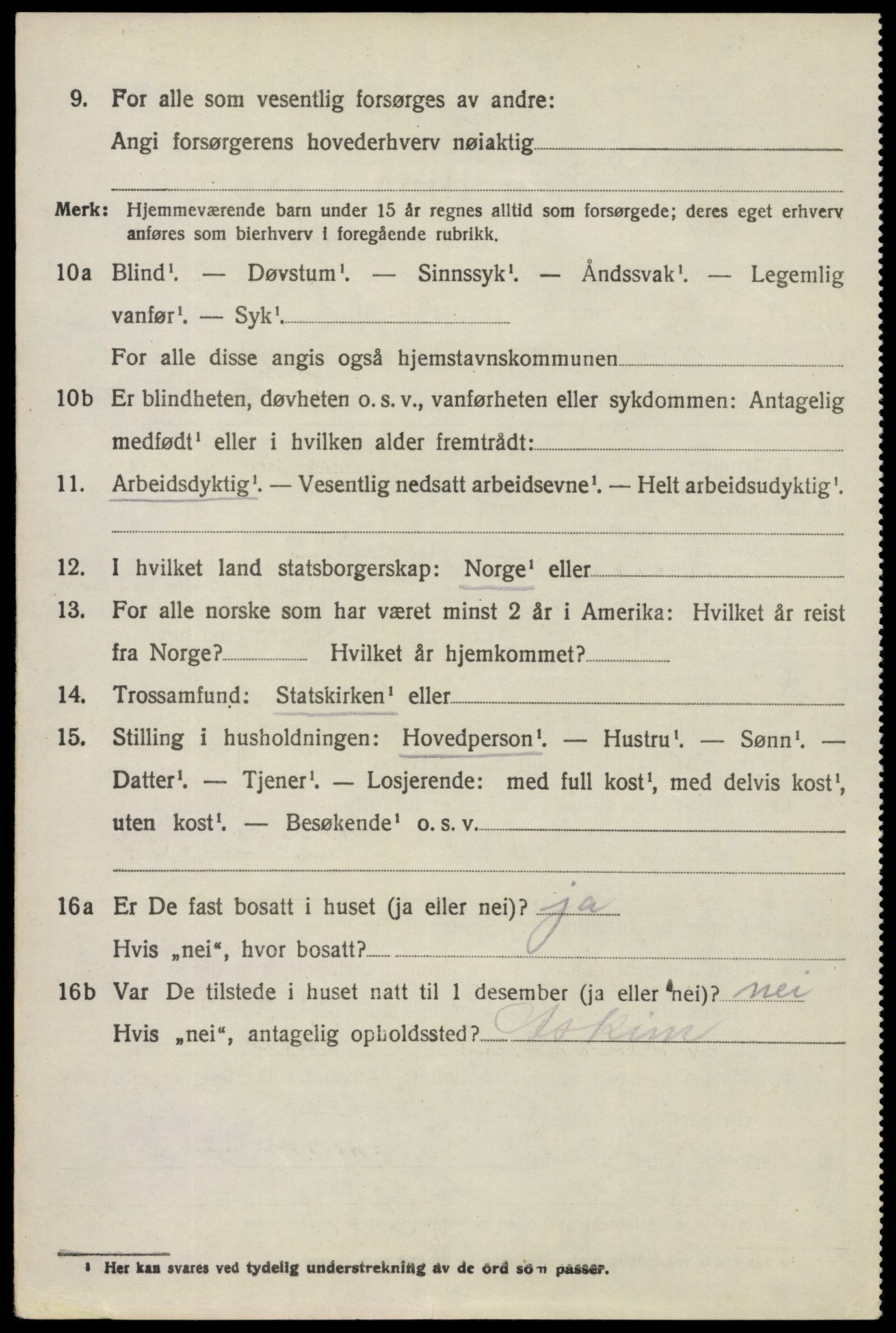 SAO, 1920 census for Skiptvet, 1920, p. 5206