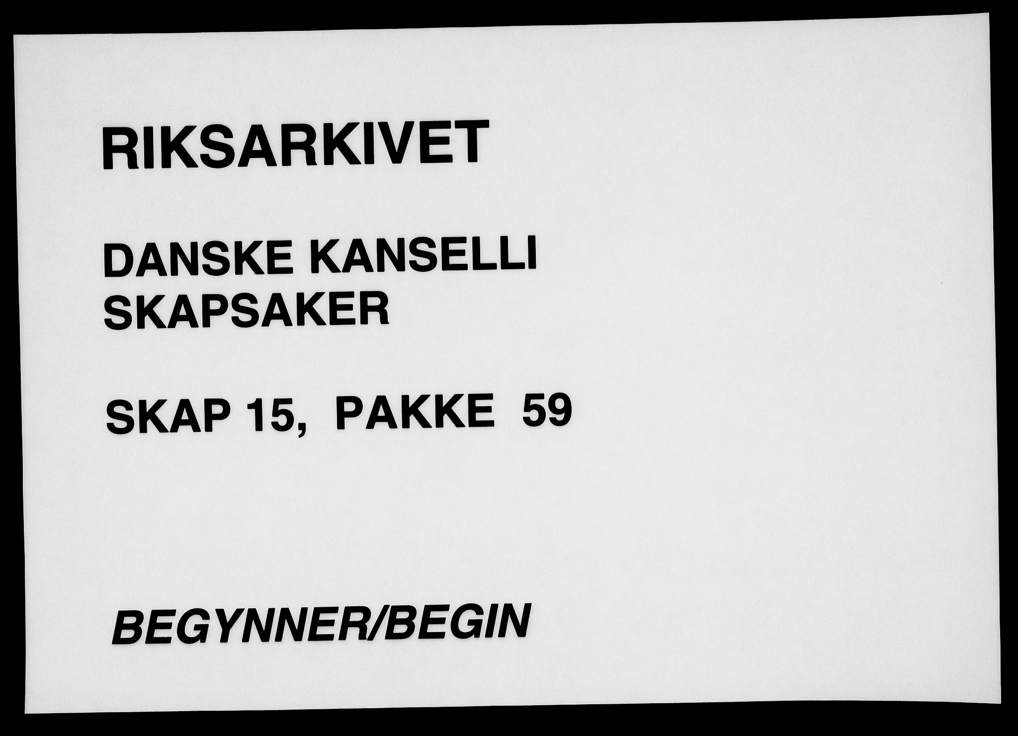 Danske Kanselli, Skapsaker, RA/EA-4061/F/L0073: Skap 15, pakke 52-75, 1618-1719, p. 58