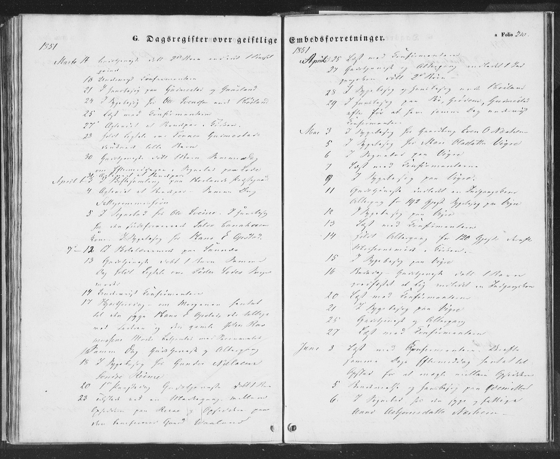 Hå sokneprestkontor, SAST/A-101801/001/30BA/L0006: Parish register (official) no. A 5, 1842-1853, p. 210