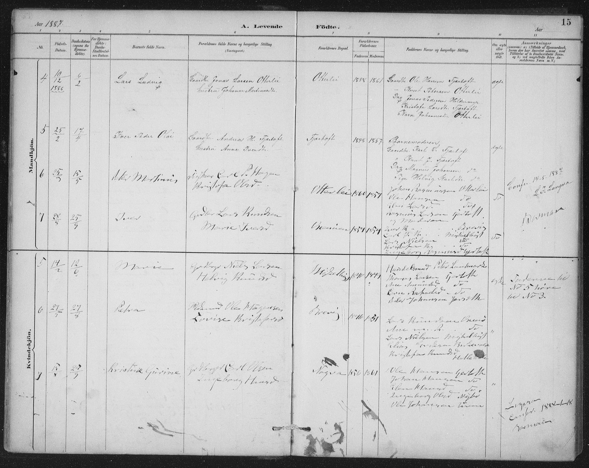 Ministerialprotokoller, klokkerbøker og fødselsregistre - Møre og Romsdal, AV/SAT-A-1454/538/L0522: Parish register (official) no. 538A01, 1884-1913, p. 15