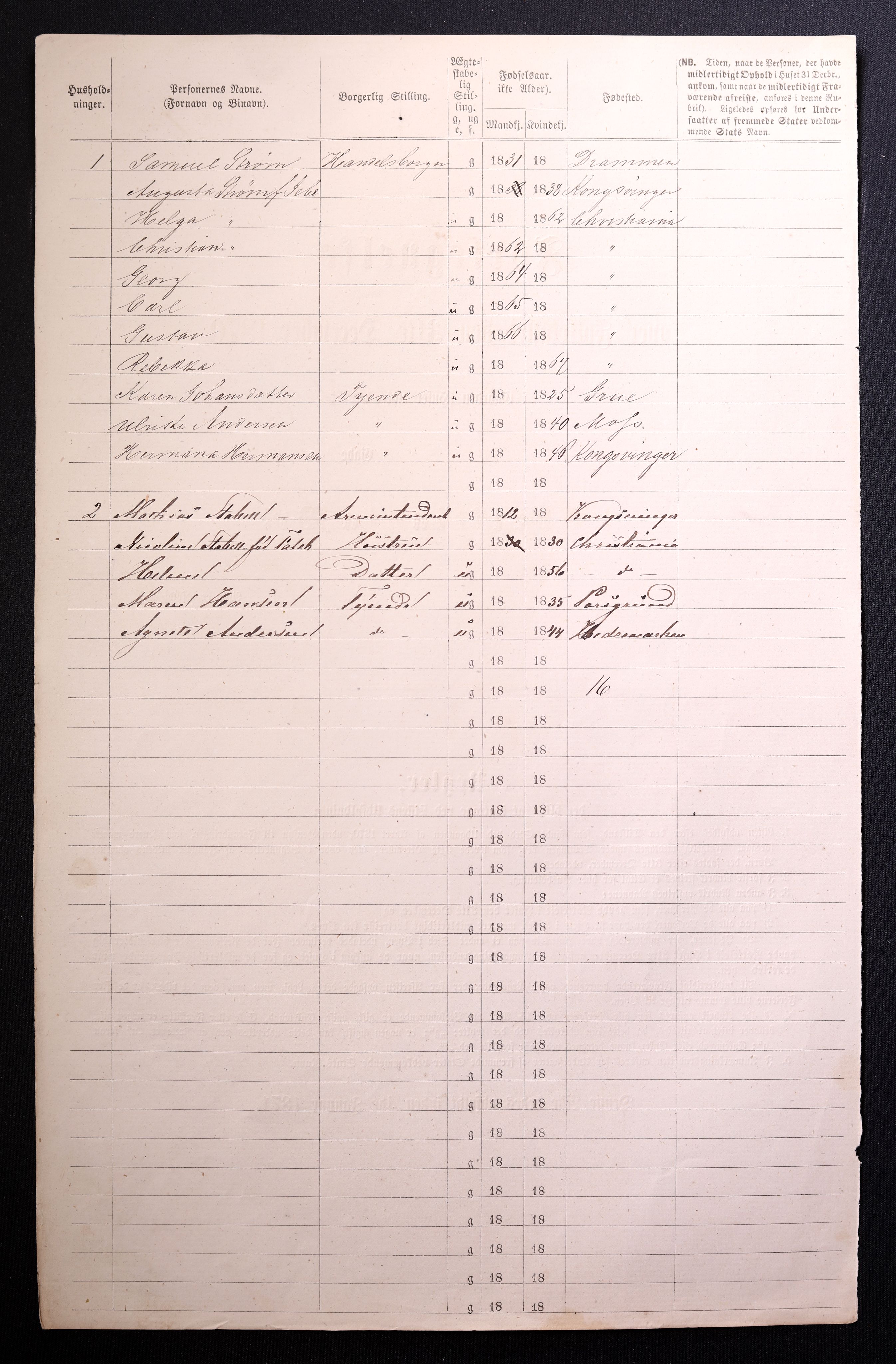 RA, 1870 census for 0301 Kristiania, 1870, p. 1275