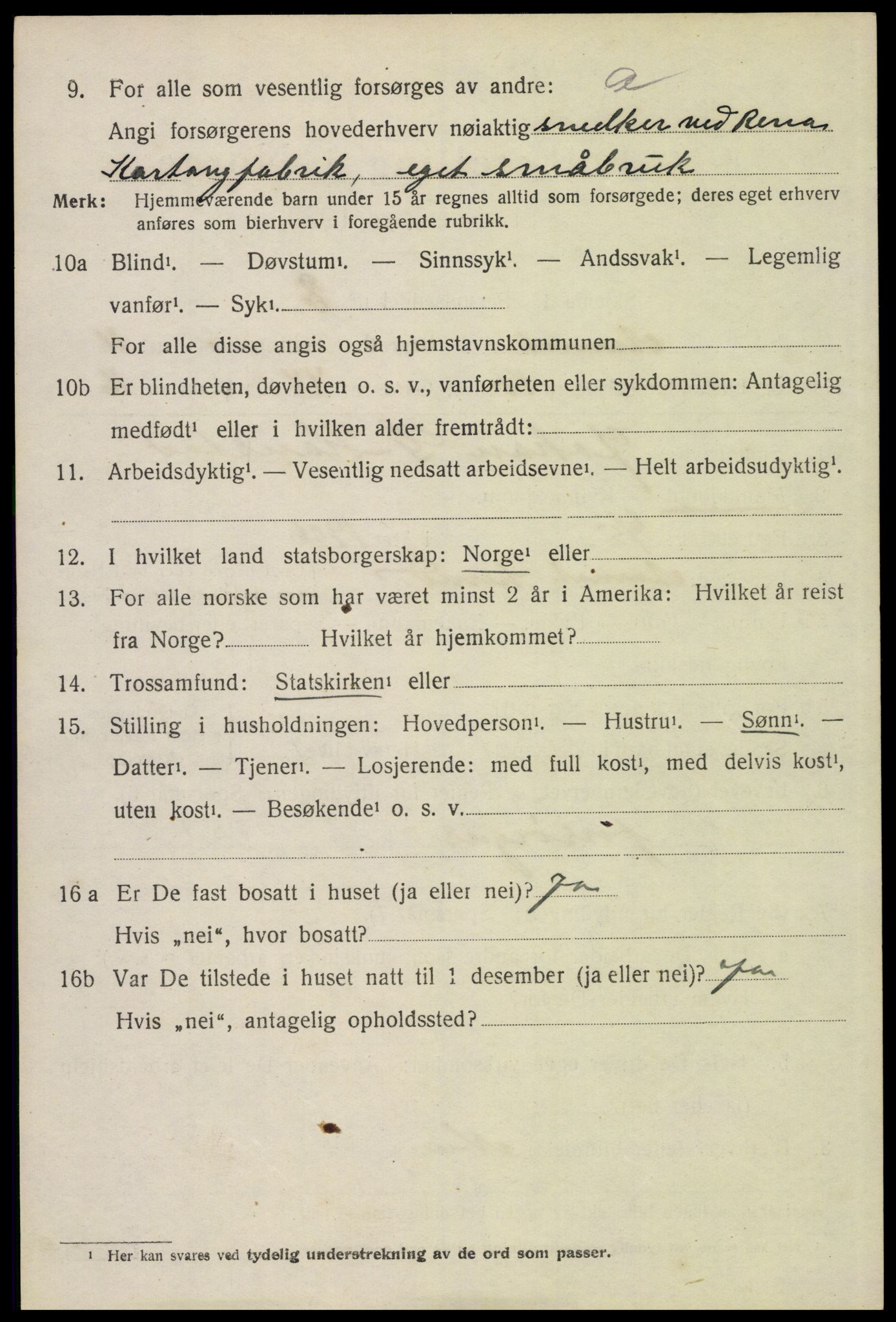 SAH, 1920 census for Åmot, 1920, p. 9588