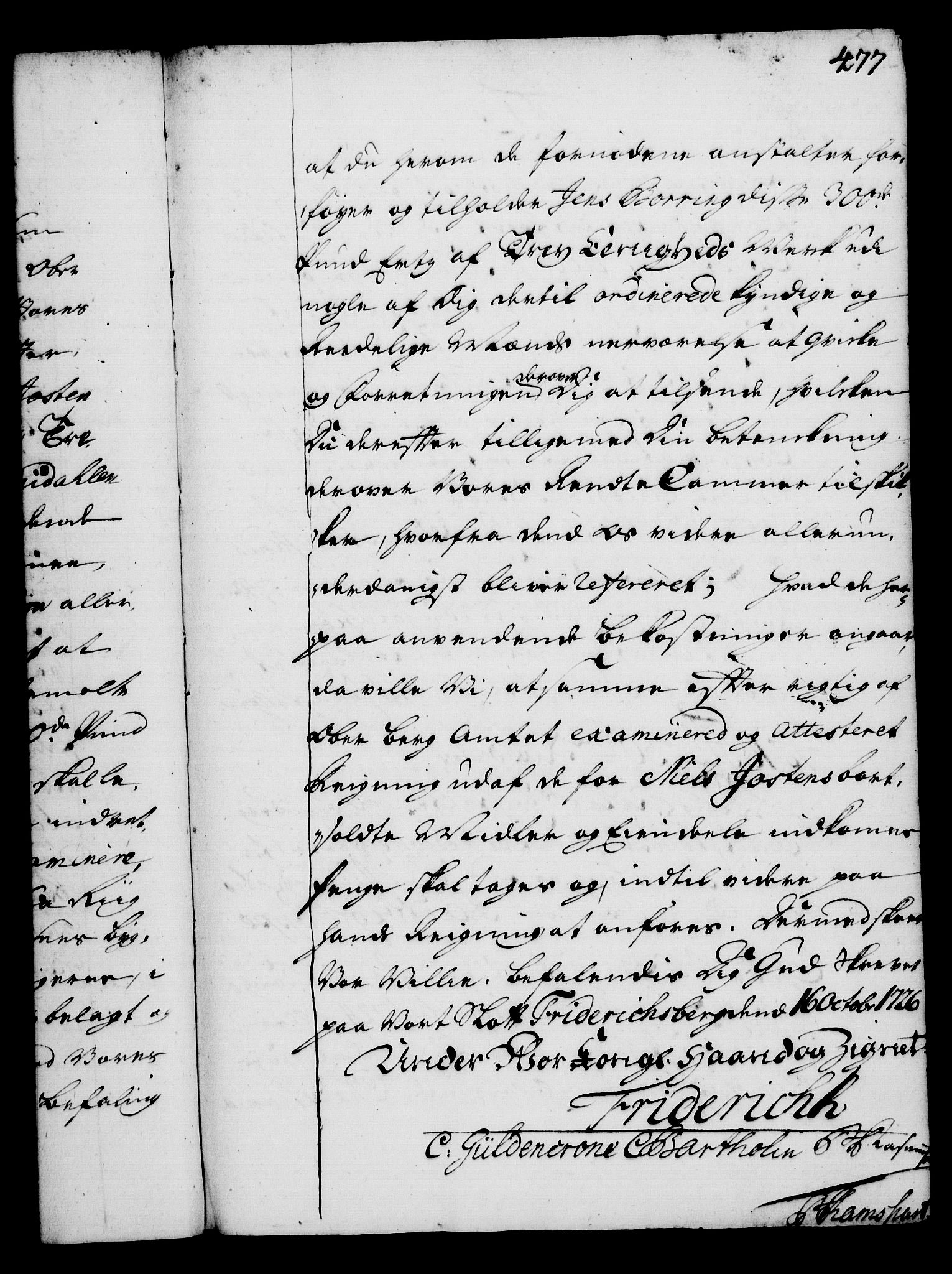 Rentekammeret, Kammerkanselliet, RA/EA-3111/G/Gg/Gga/L0002: Norsk ekspedisjonsprotokoll med register (merket RK 53.2), 1723-1727, p. 477