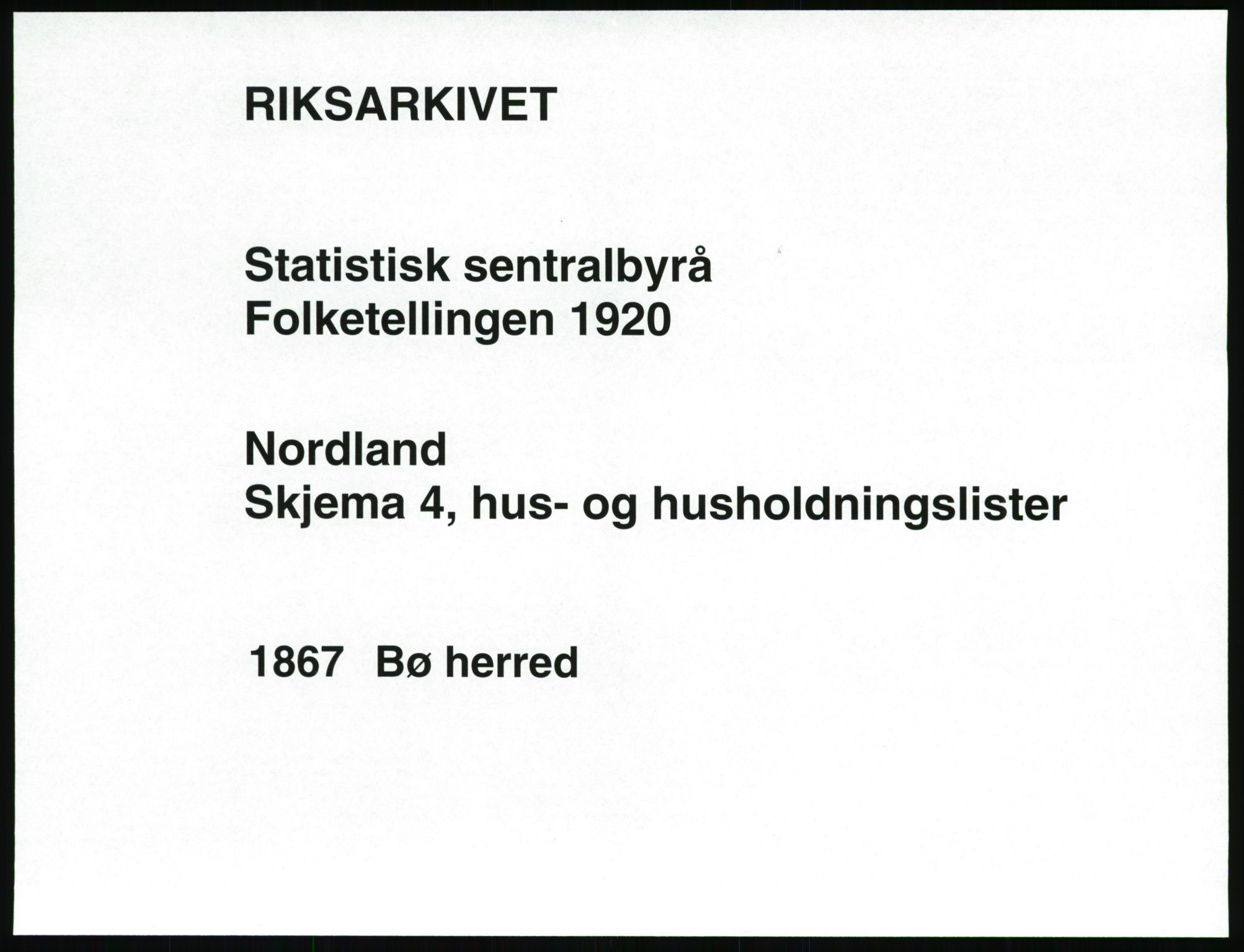 SAT, 1920 census for Bø, 1920, p. 52