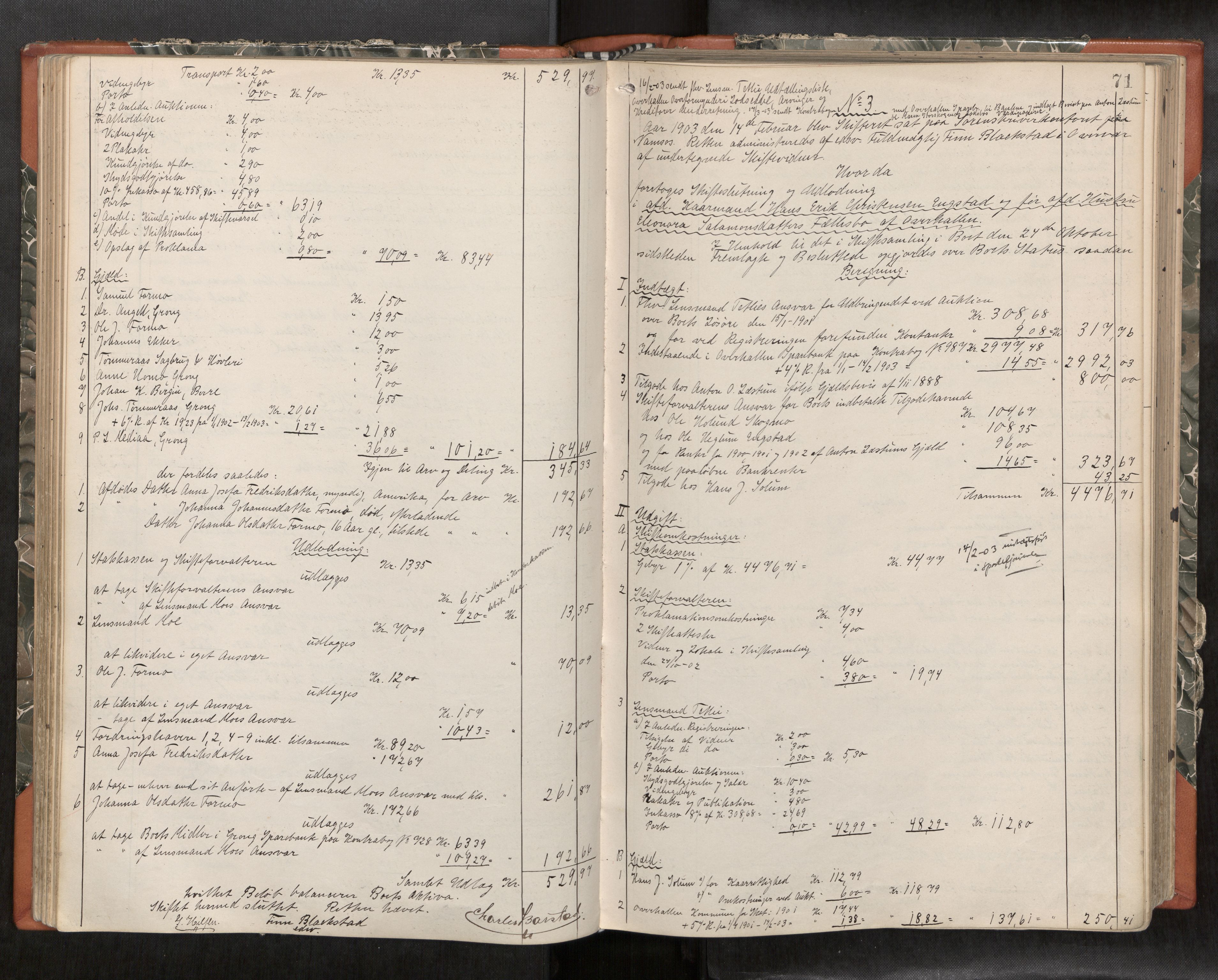 Namdal sorenskriveri, AV/SAT-A-4133/1/3/3A/L0047: Skifteprotokoll nr. 9, 1900-1909, p. 71