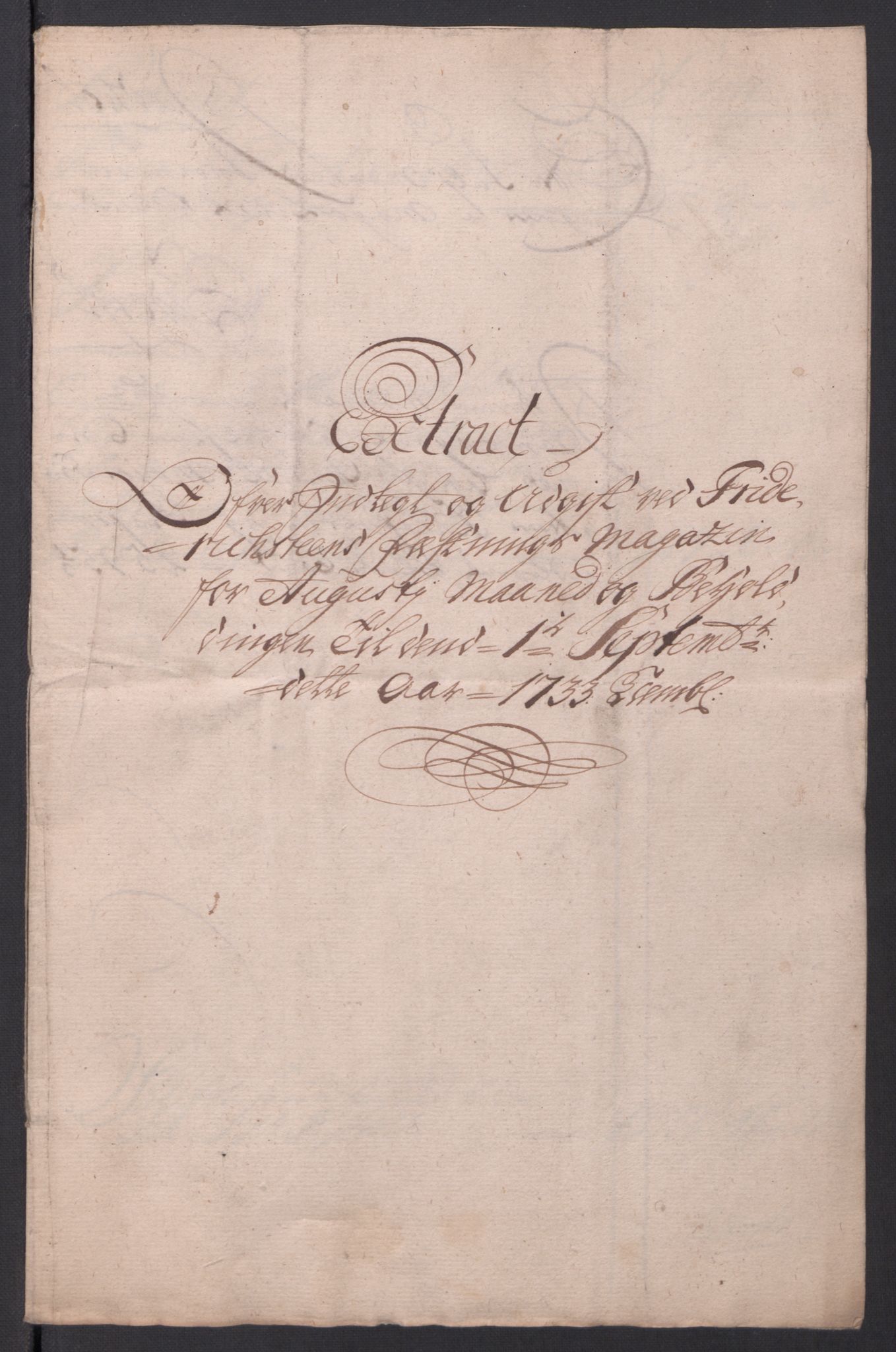 Kommanderende general (KG I) med Det norske krigsdirektorium, RA/EA-5419/D/L0154: Fredriksten festning: Brev, inventarfortegnelser og regnskapsekstrakter, 1730-1739, p. 175