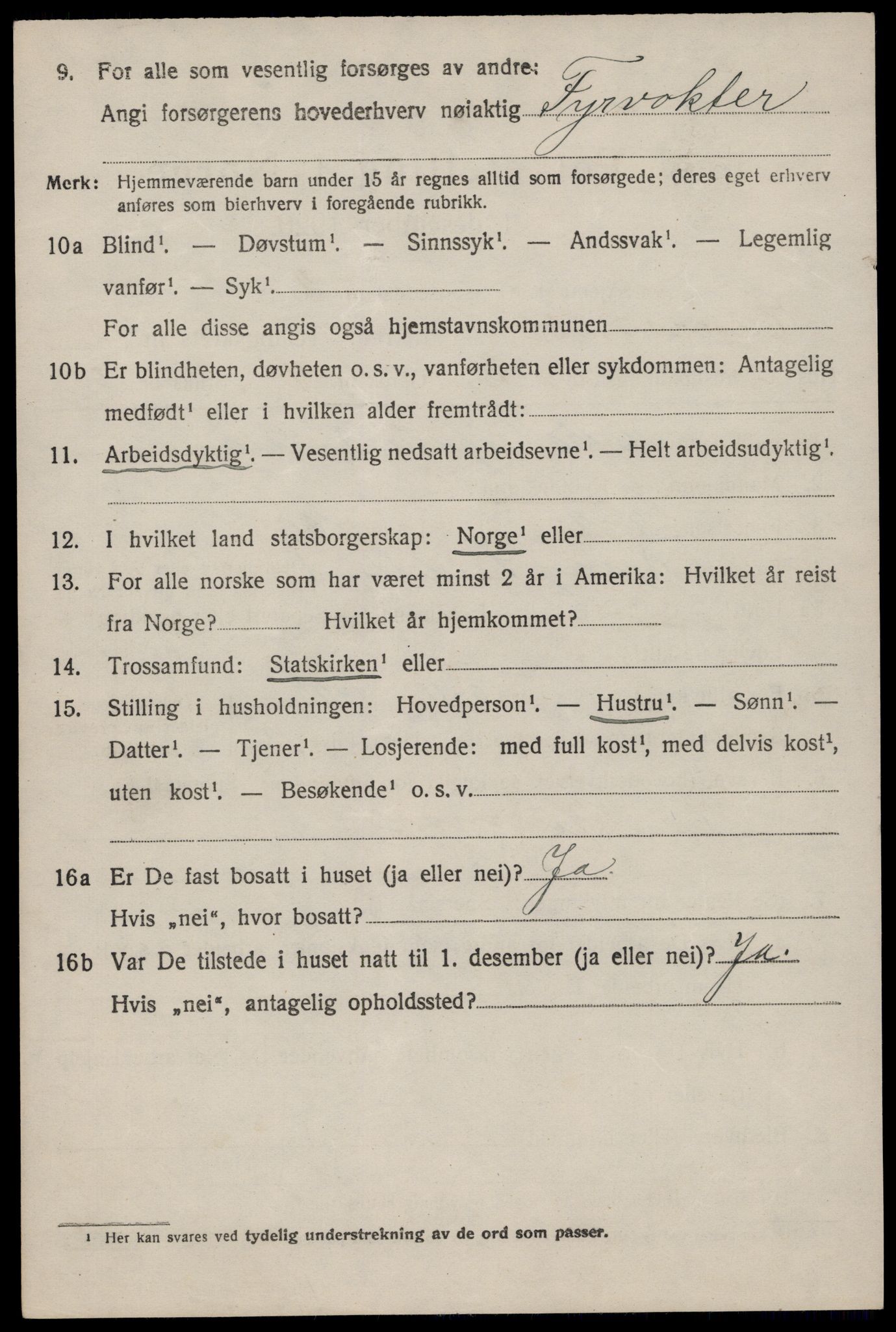 SAST, 1920 census for Eigersund, 1920, p. 1638
