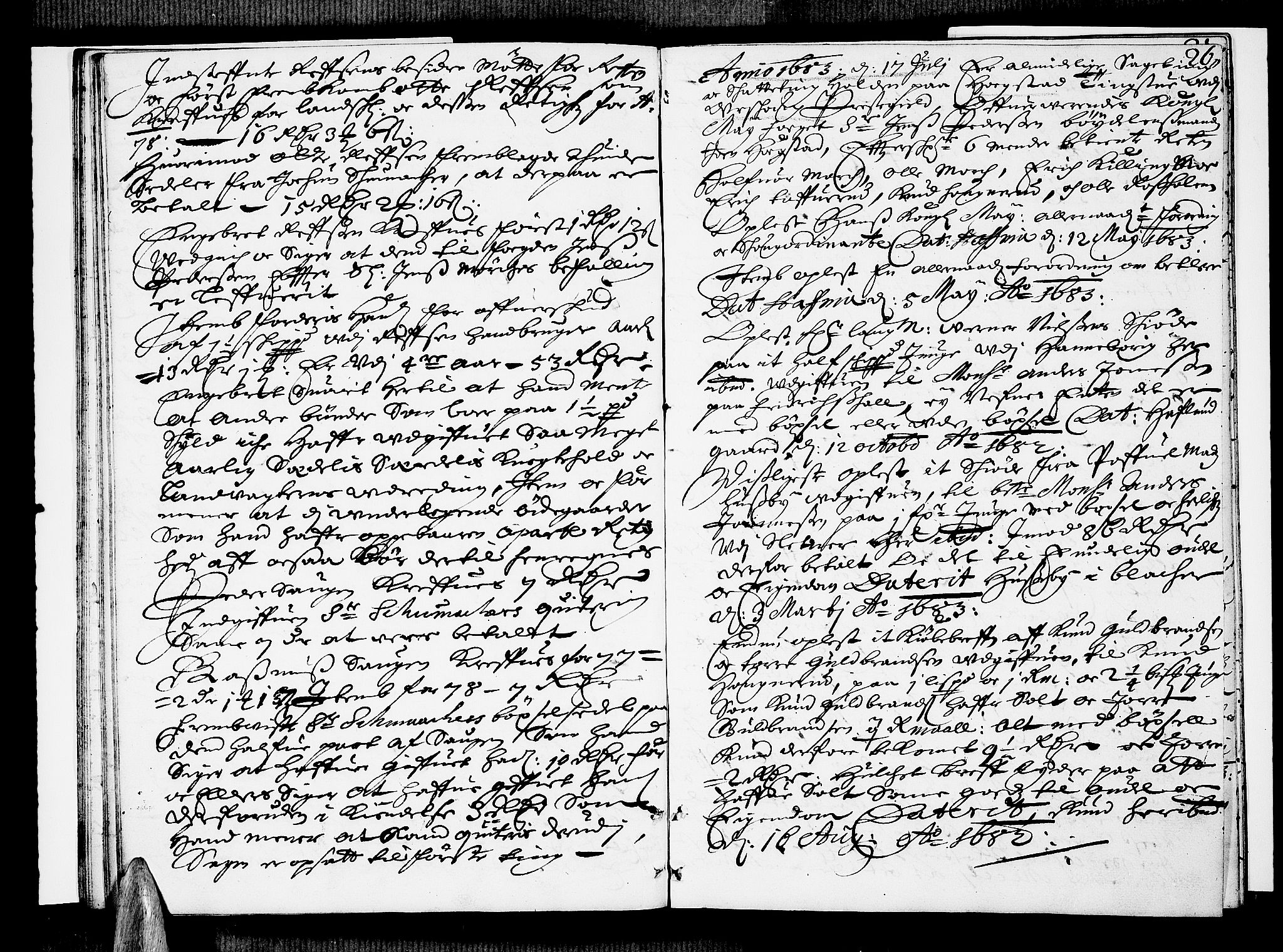 Nedre Romerike sorenskriveri, AV/SAO-A-10469/F/Fb/L0014: Tingbok, 1683, p. 25b-26a