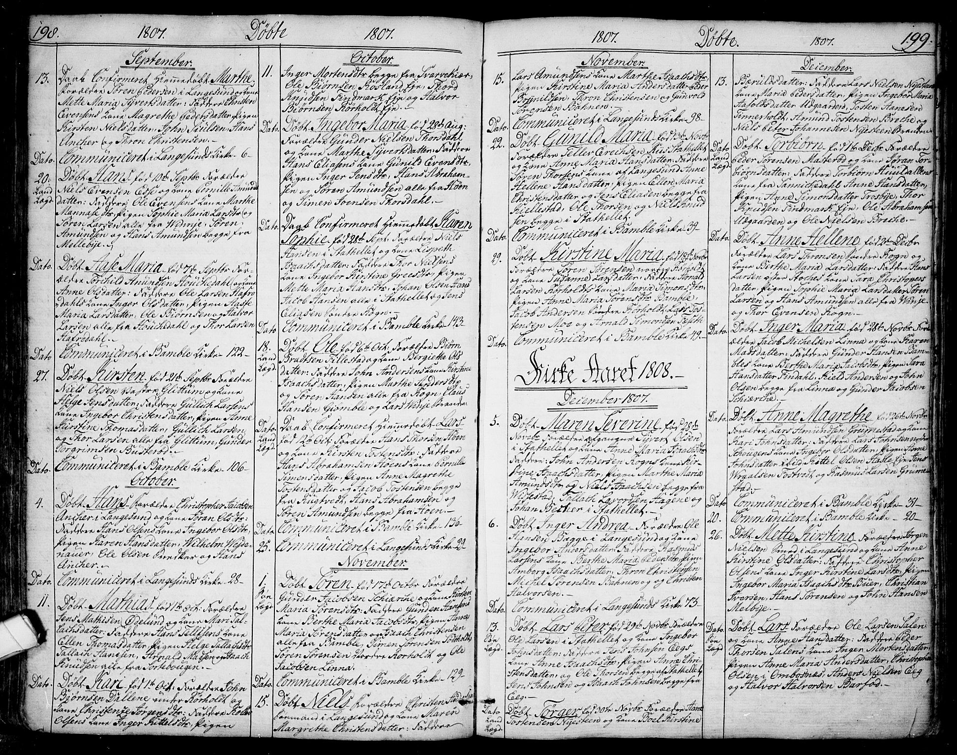 Bamble kirkebøker, SAKO/A-253/F/Fa/L0002: Parish register (official) no. I 2, 1775-1814, p. 198-199