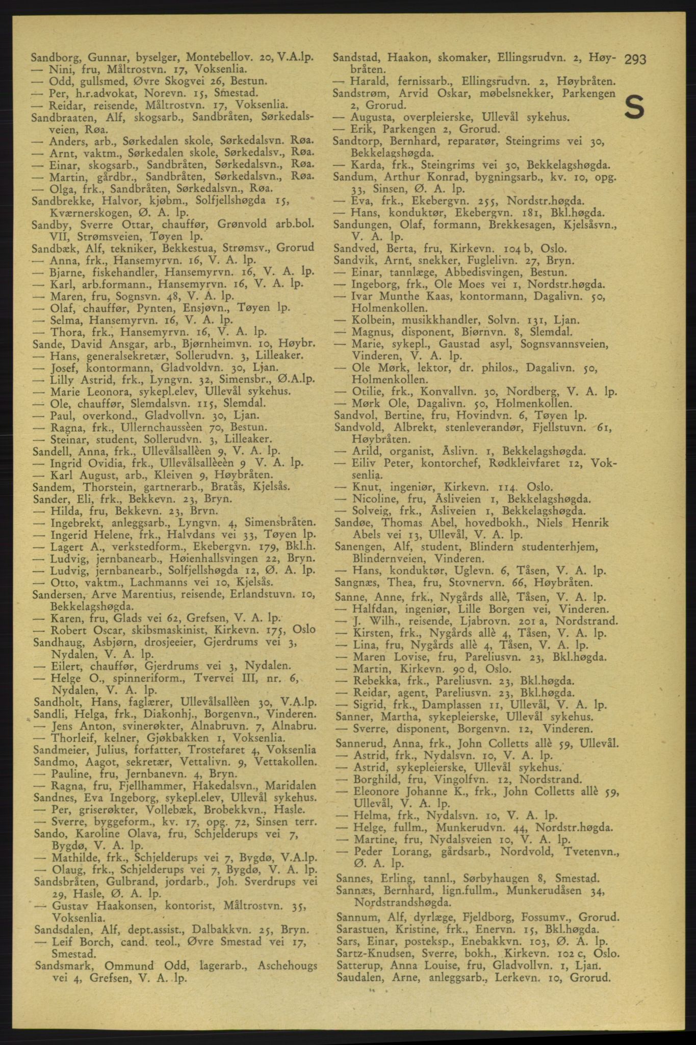 Aker adressebok/adressekalender, PUBL/001/A/006: Aker adressebok, 1937-1938, p. 293
