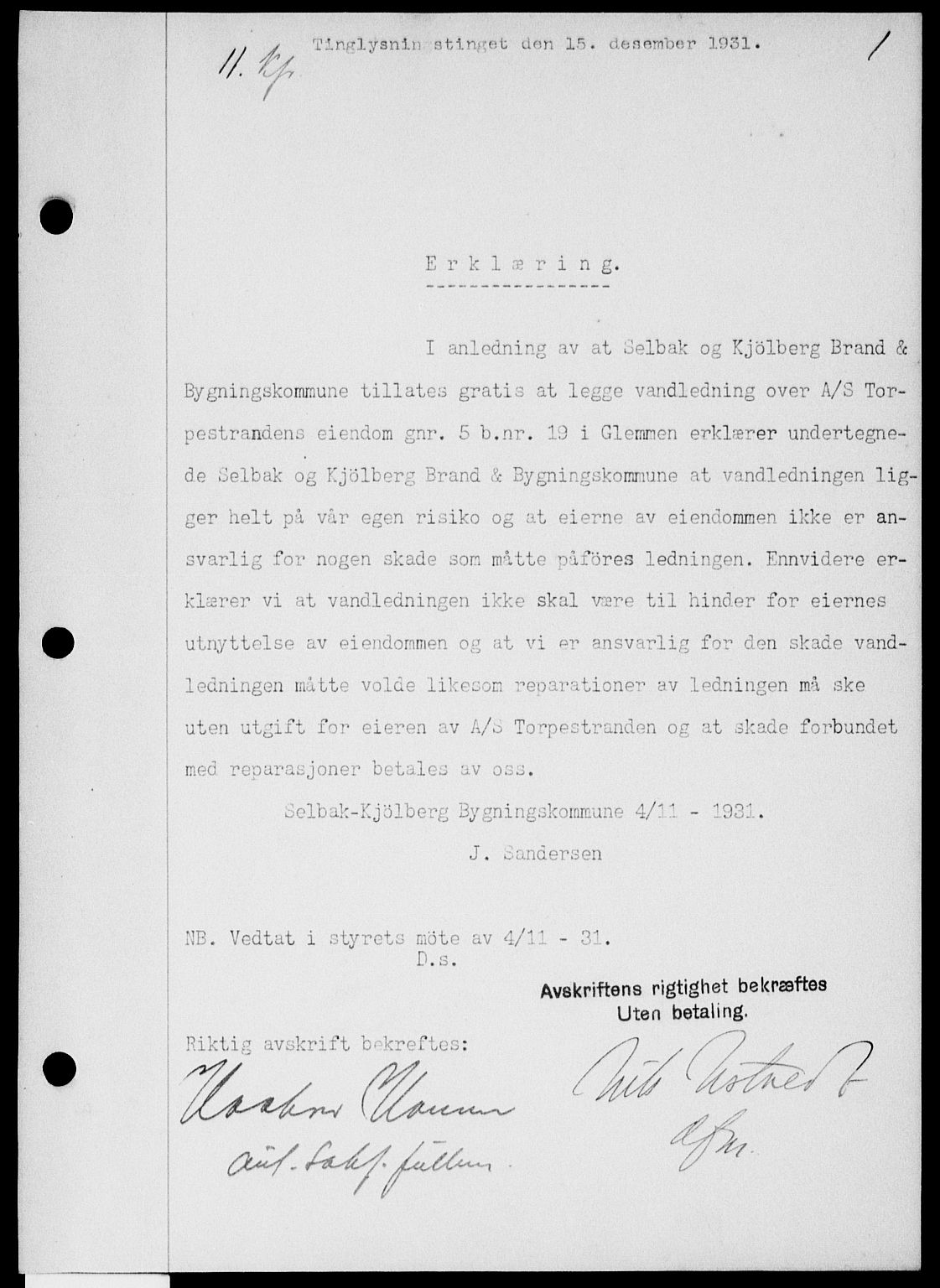 Onsøy sorenskriveri, SAO/A-10474/G/Ga/Gaa/L0068: Mortgage book no. I 68, 1931-1932, p. 1