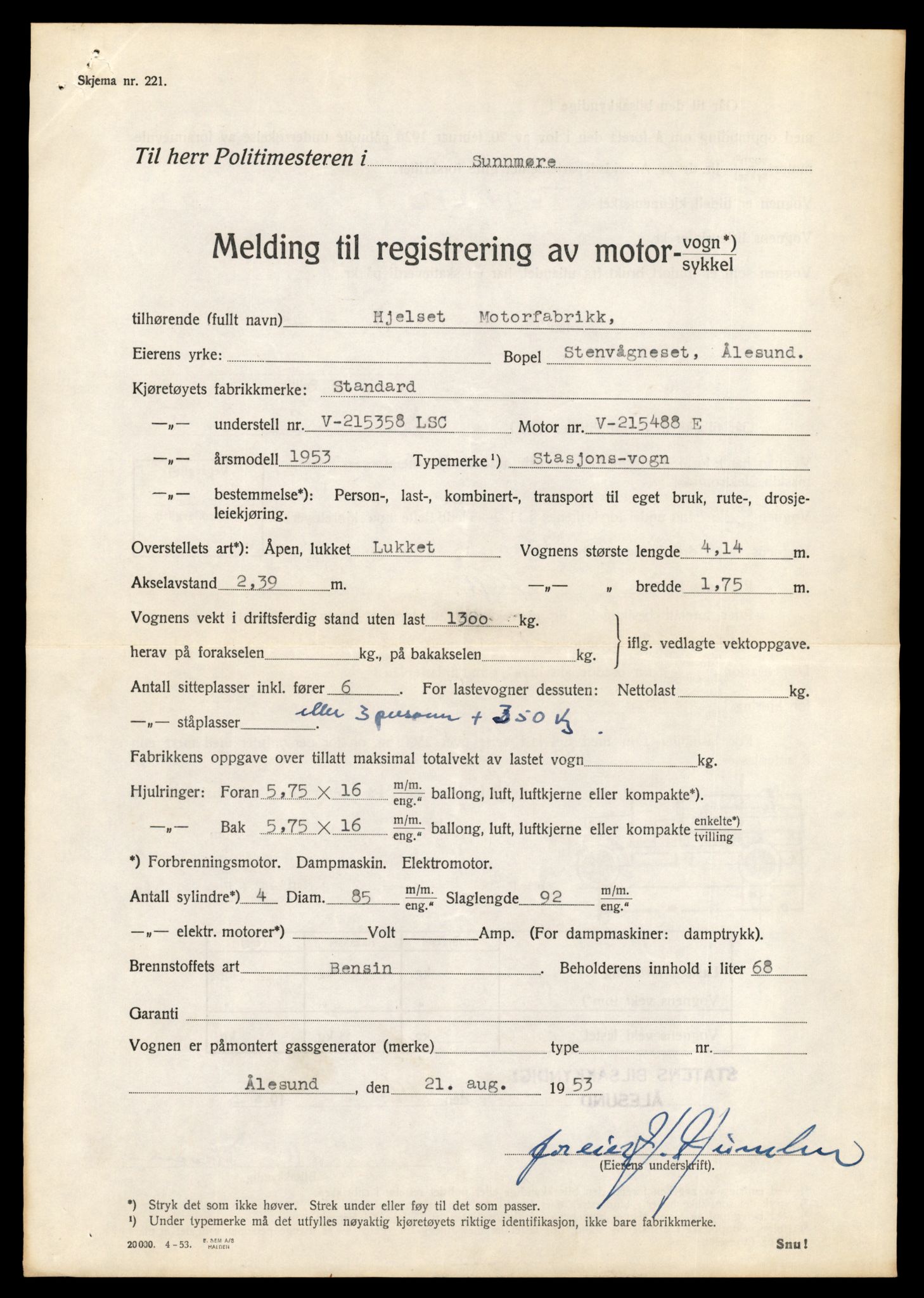 Møre og Romsdal vegkontor - Ålesund trafikkstasjon, AV/SAT-A-4099/F/Fe/L0044: Registreringskort for kjøretøy T 14205 - T 14319, 1927-1998, p. 1997