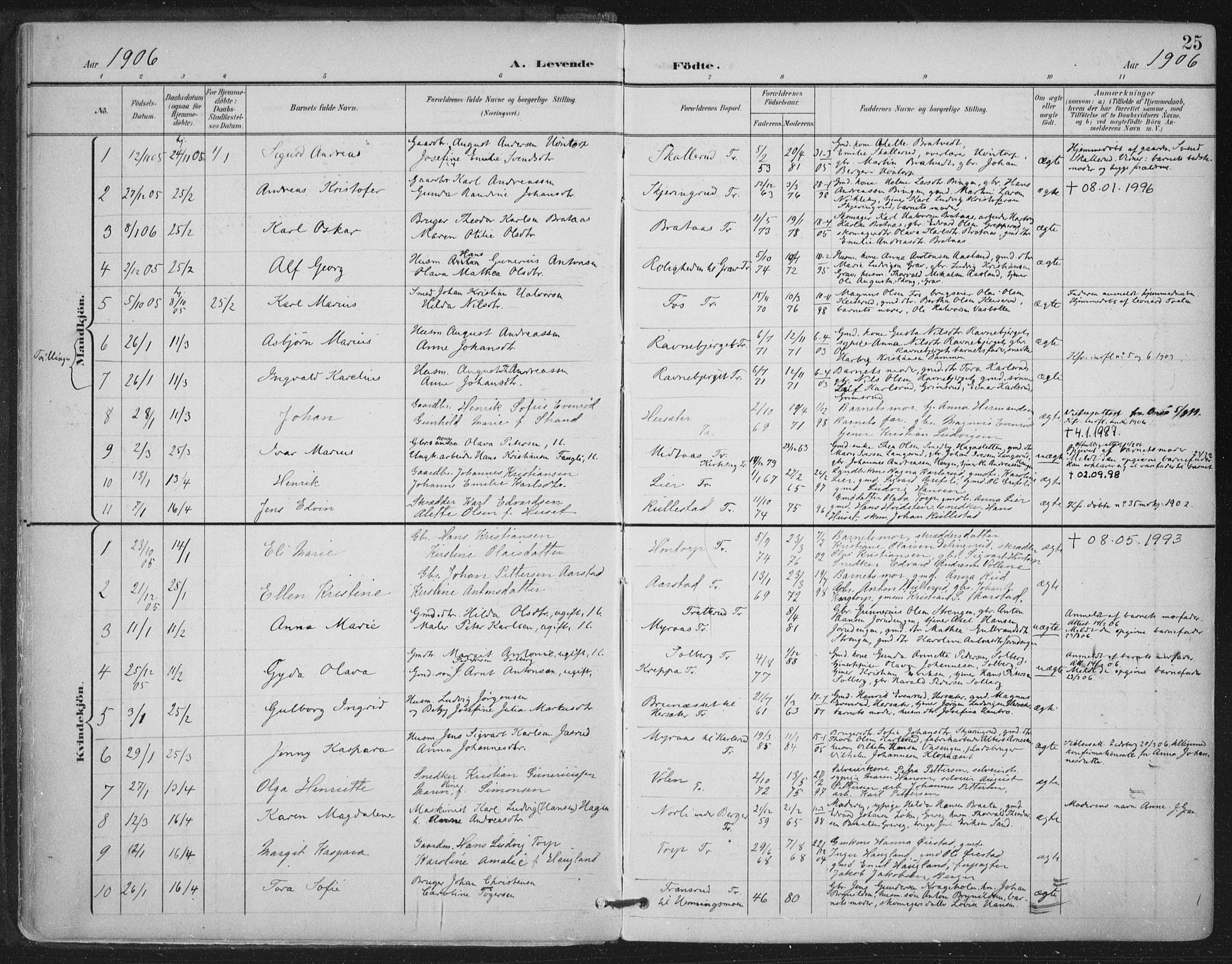 Trøgstad prestekontor Kirkebøker, SAO/A-10925/F/Fa/L0011: Parish register (official) no. I 11, 1899-1919, p. 25