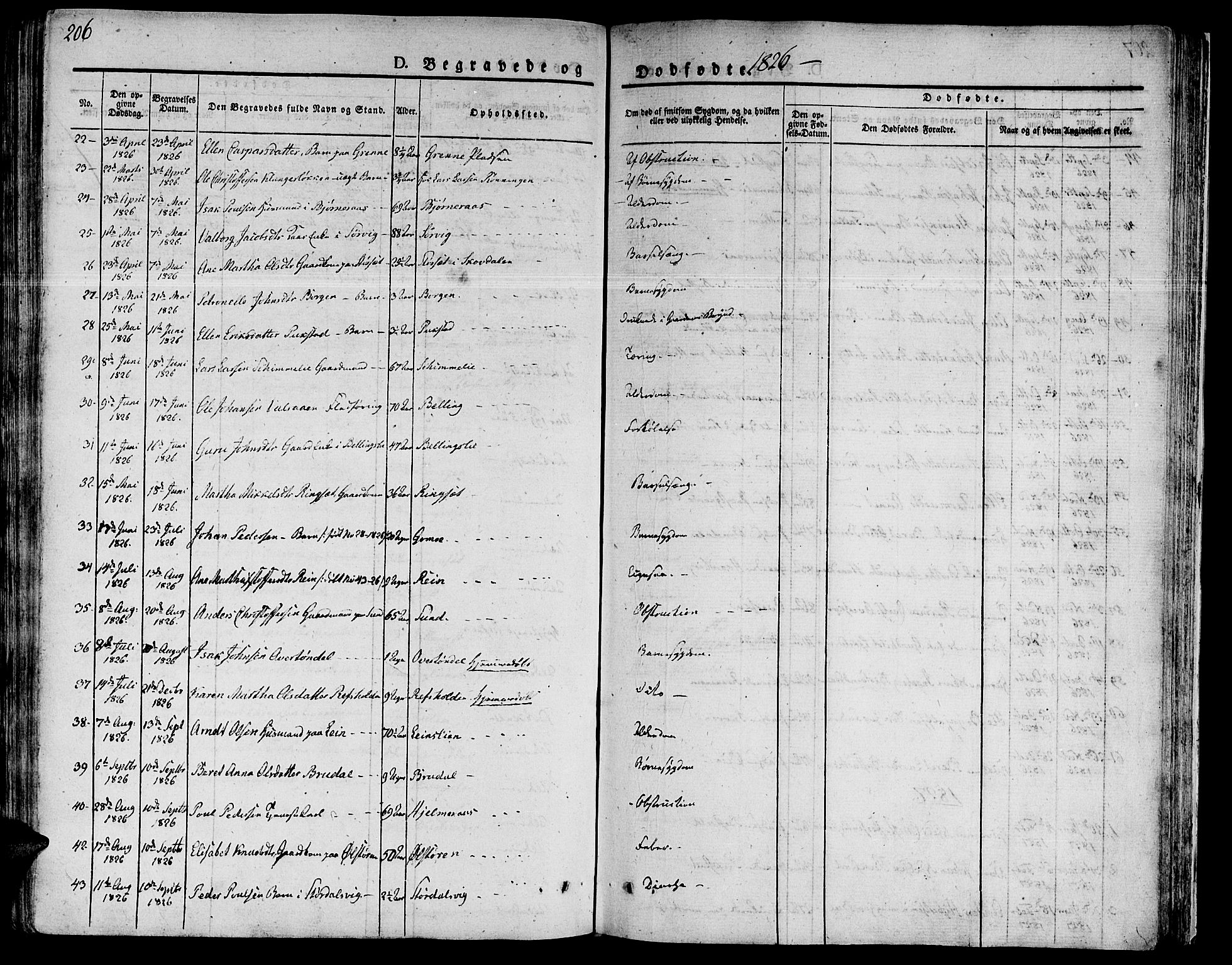 Ministerialprotokoller, klokkerbøker og fødselsregistre - Sør-Trøndelag, AV/SAT-A-1456/646/L0609: Parish register (official) no. 646A07, 1826-1838, p. 206