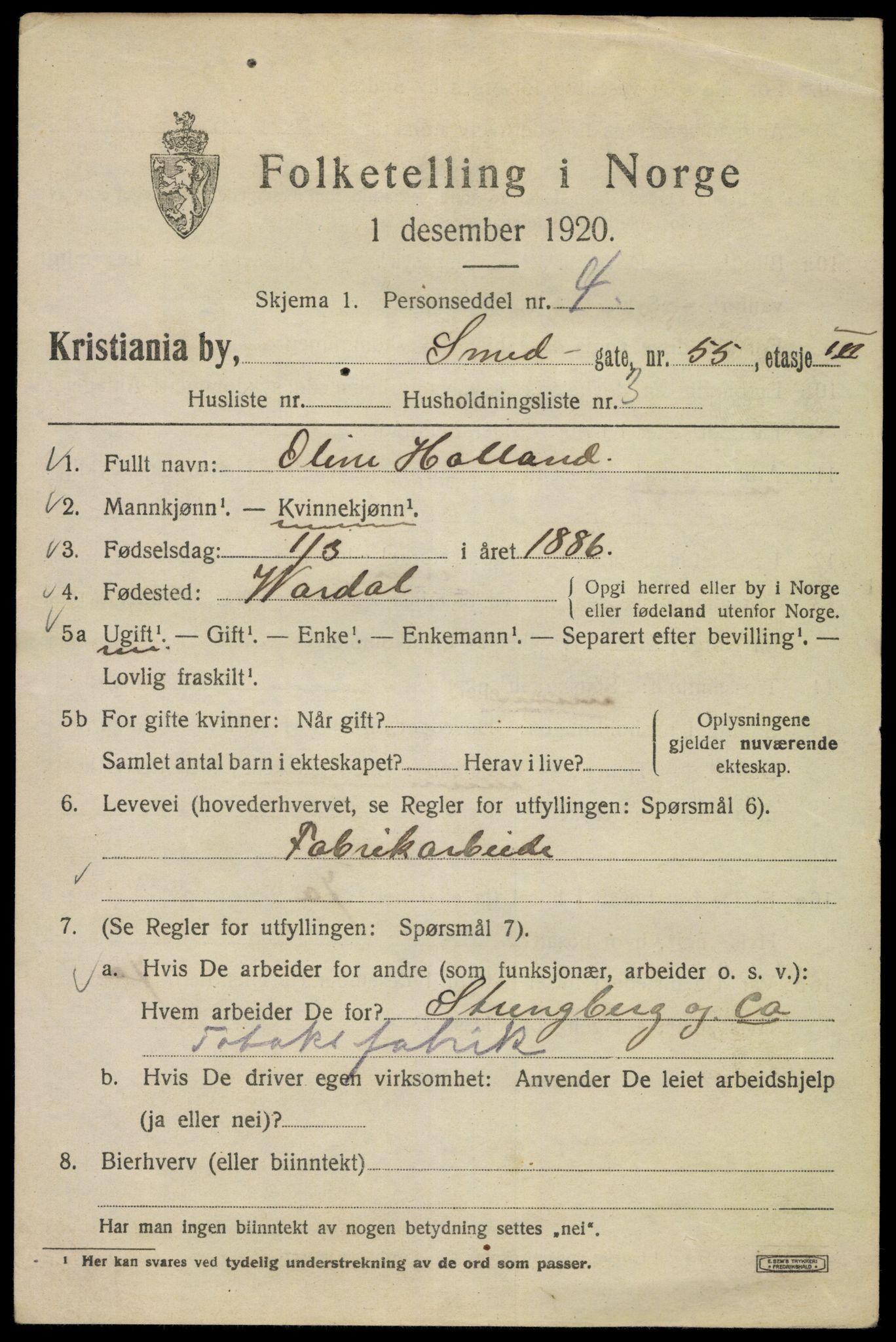 SAO, 1920 census for Kristiania, 1920, p. 521475